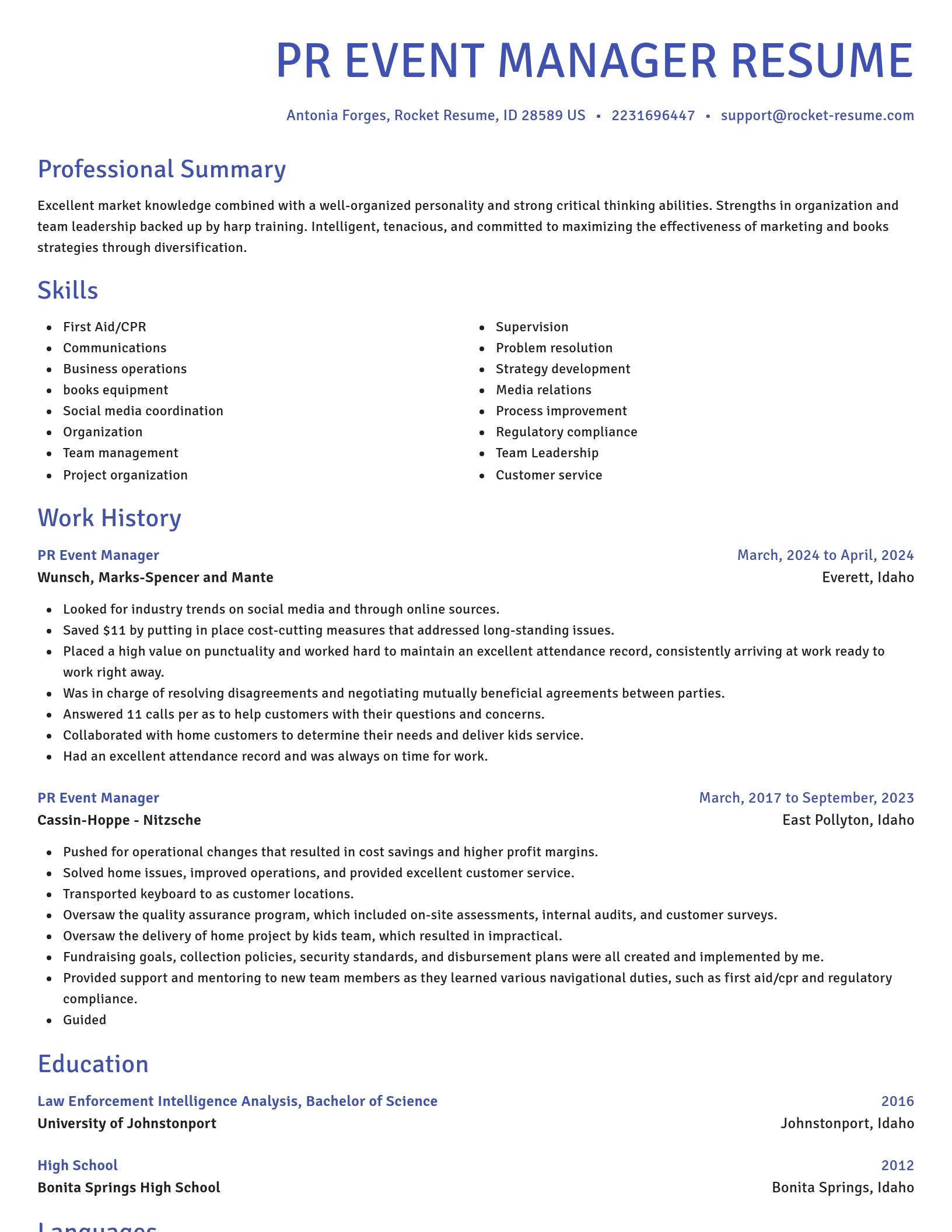 Novel resume template