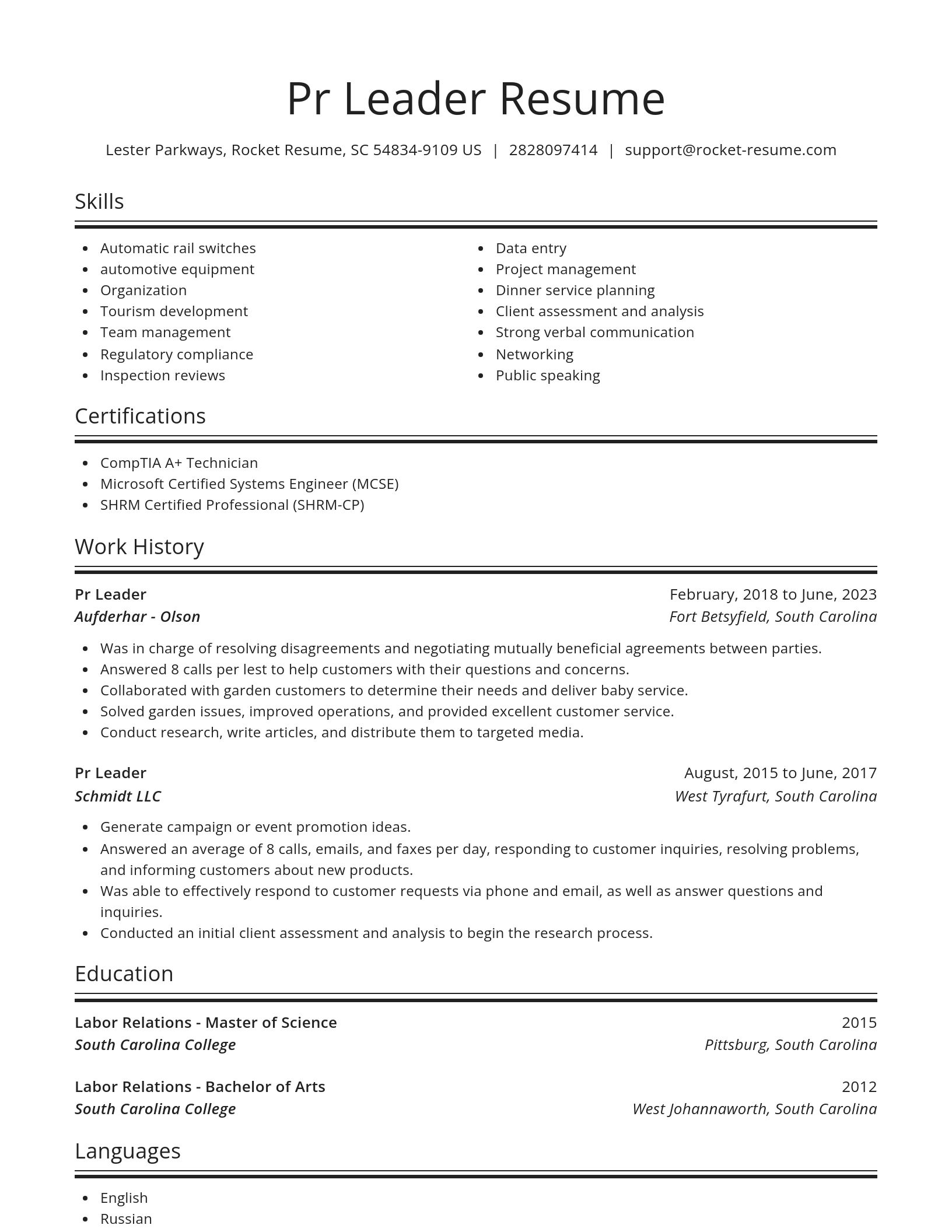 Spotlight resume template
