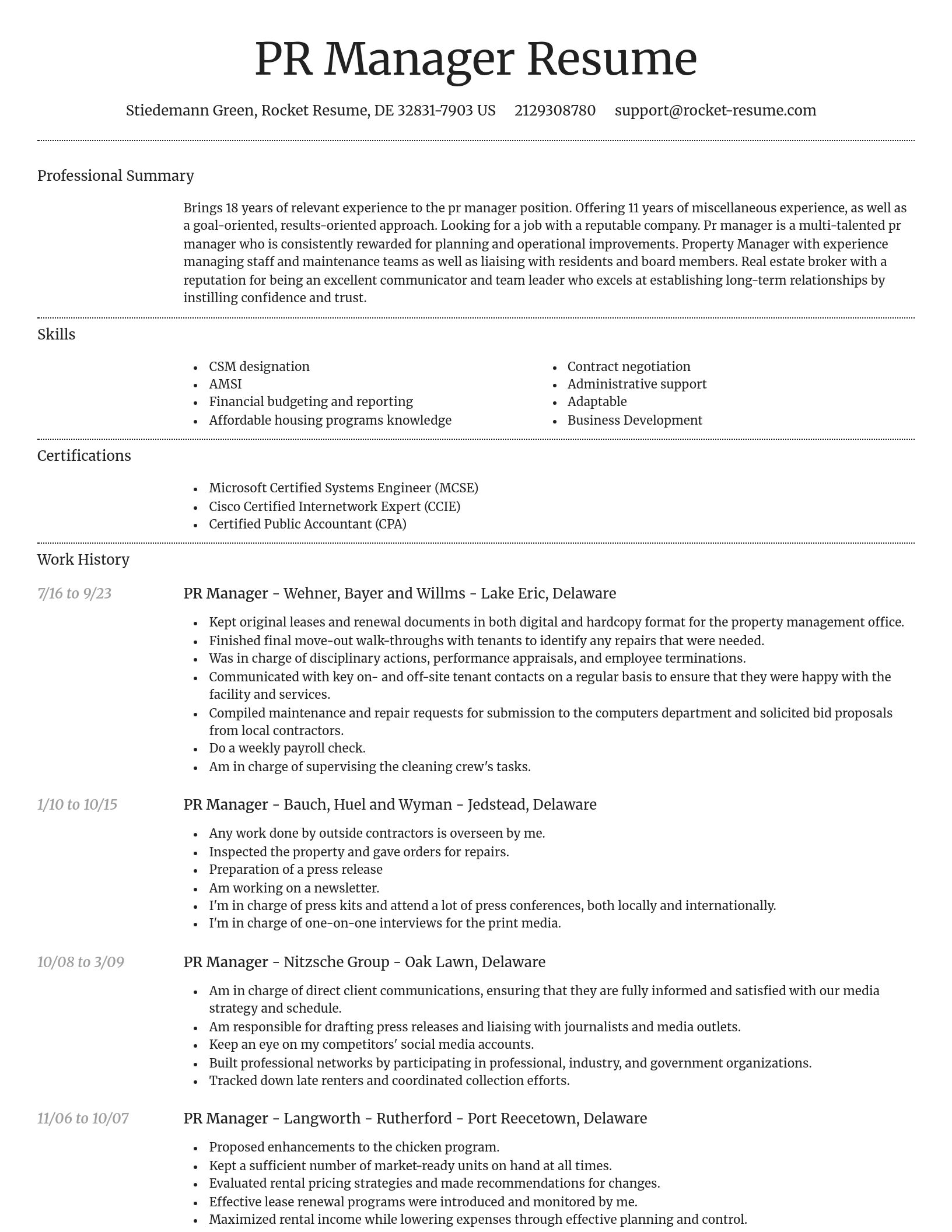 Dignified resume template