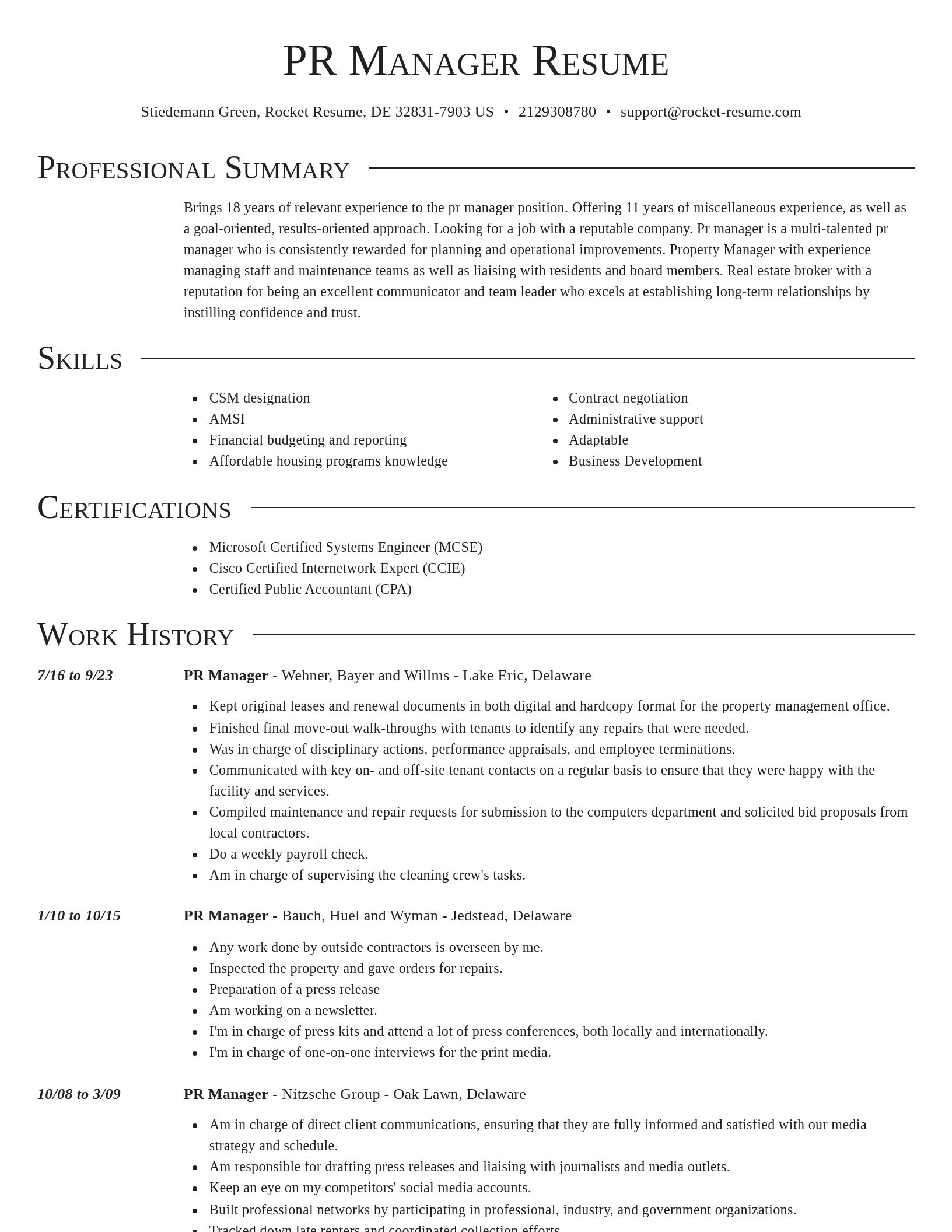 Director resume template
