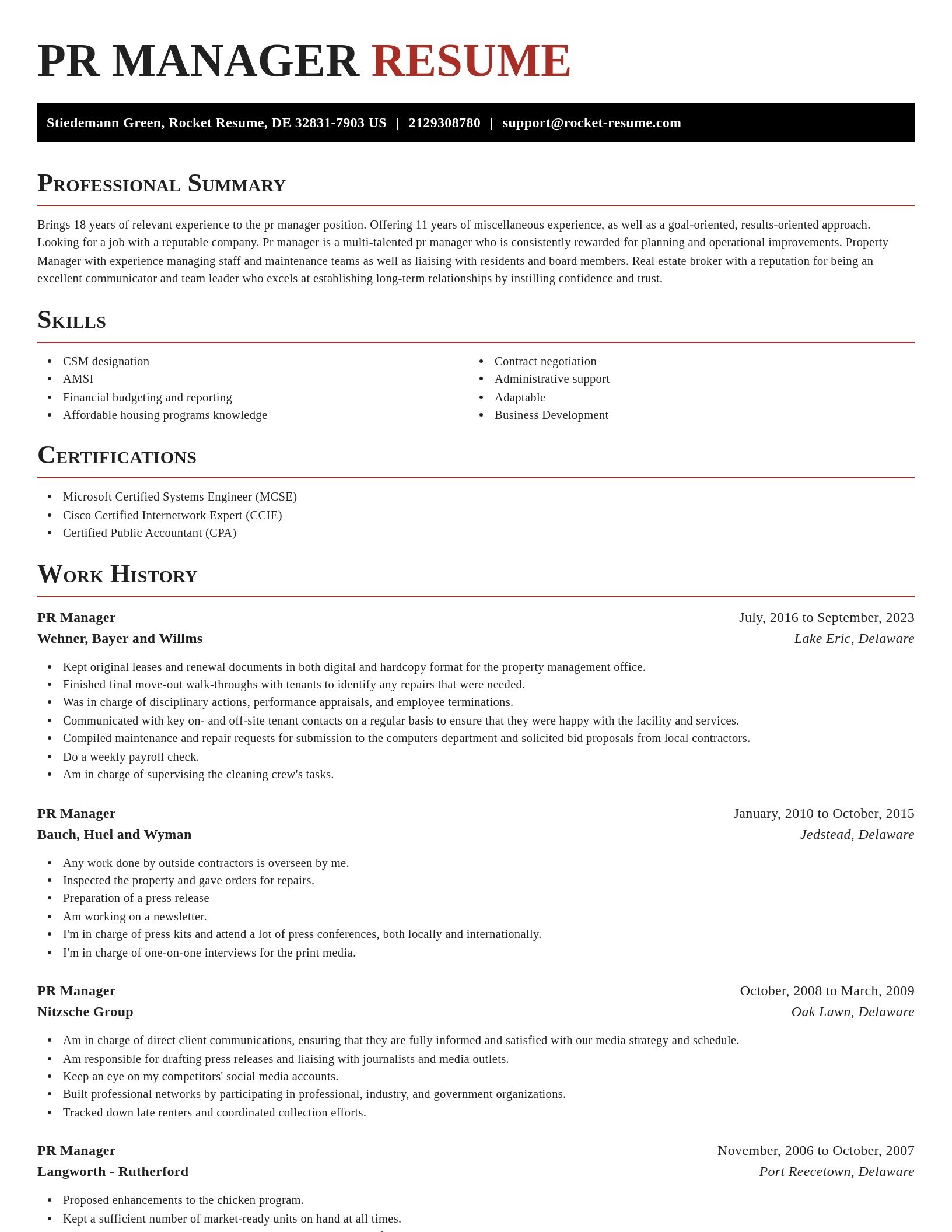 Exquisite resume template