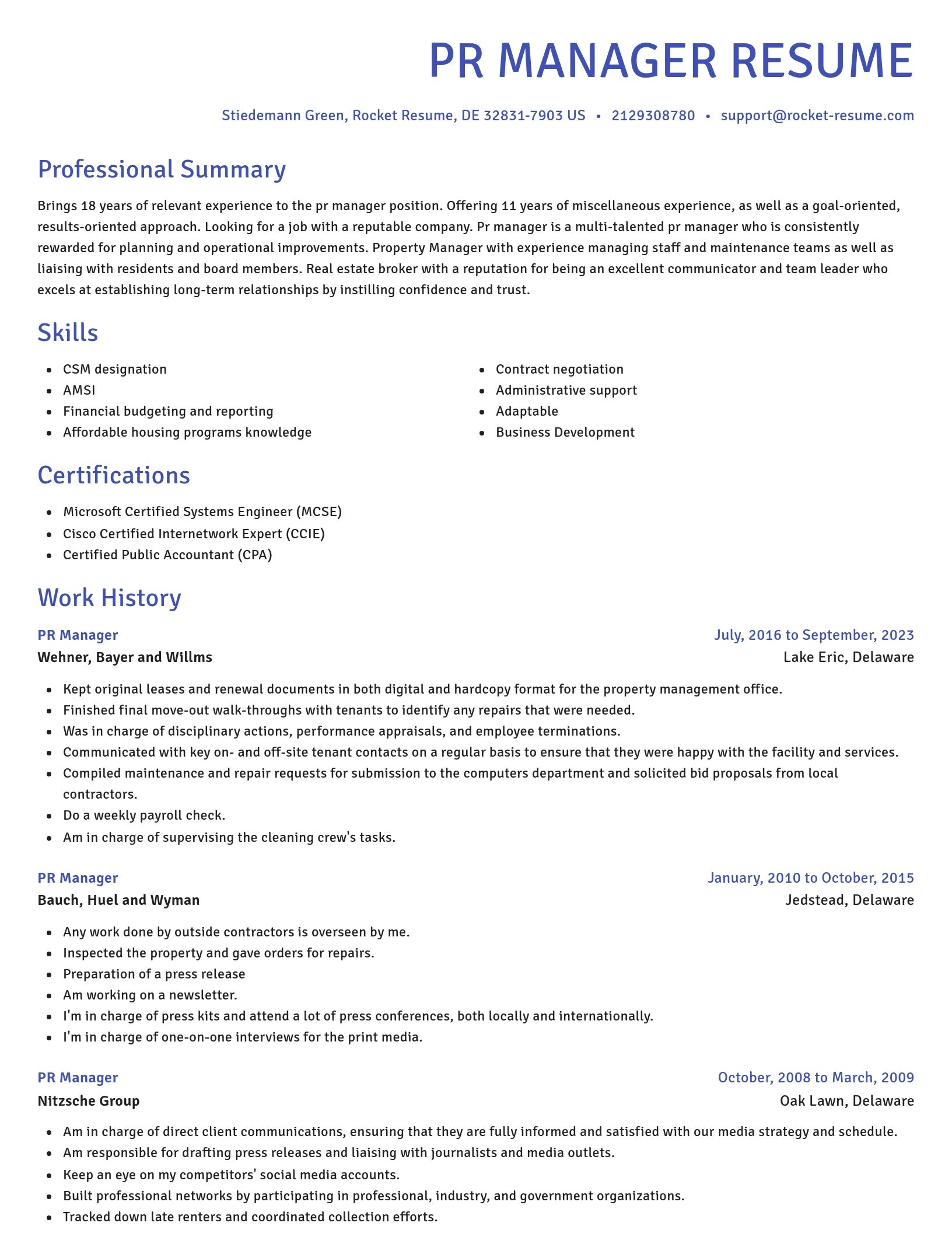 Novel resume template