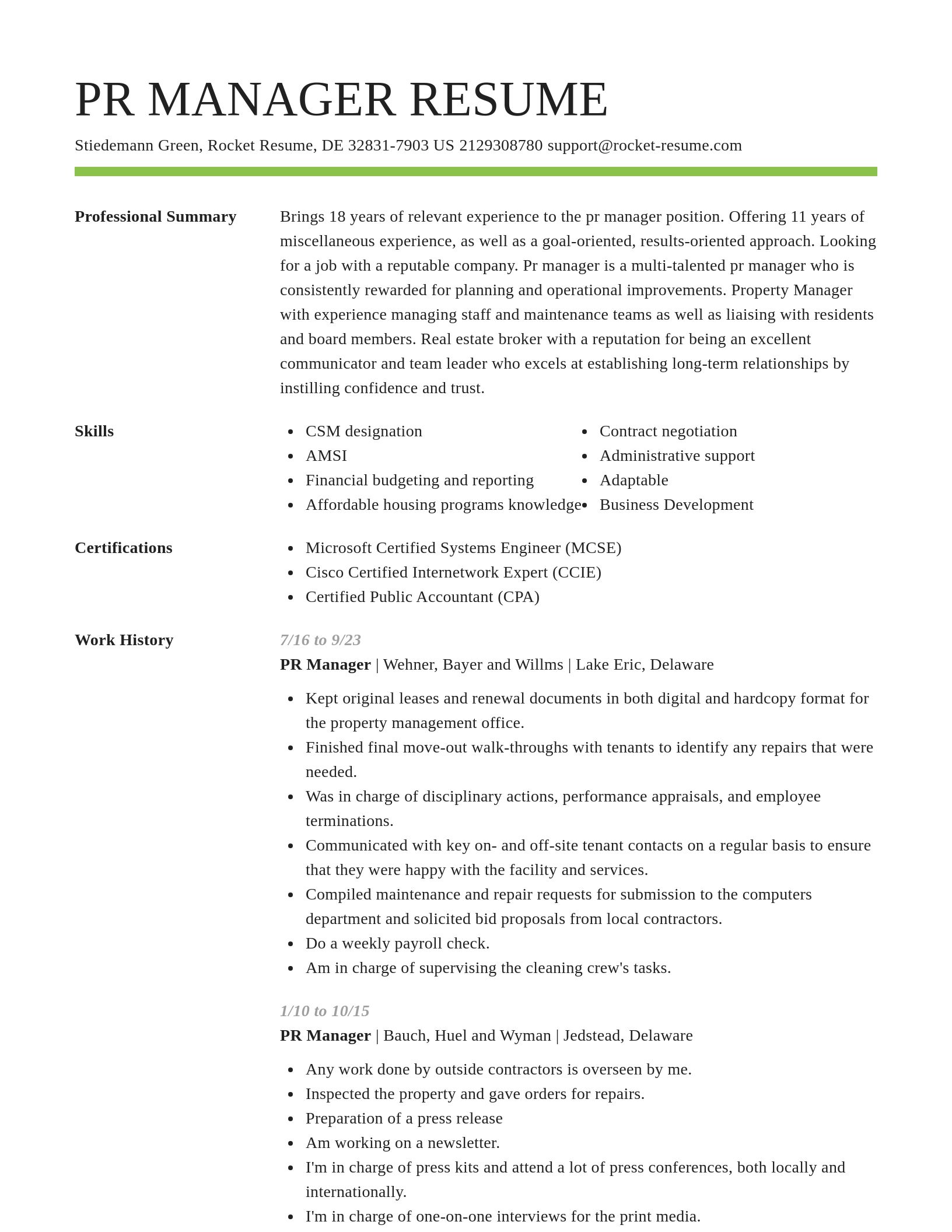 Smart resume template