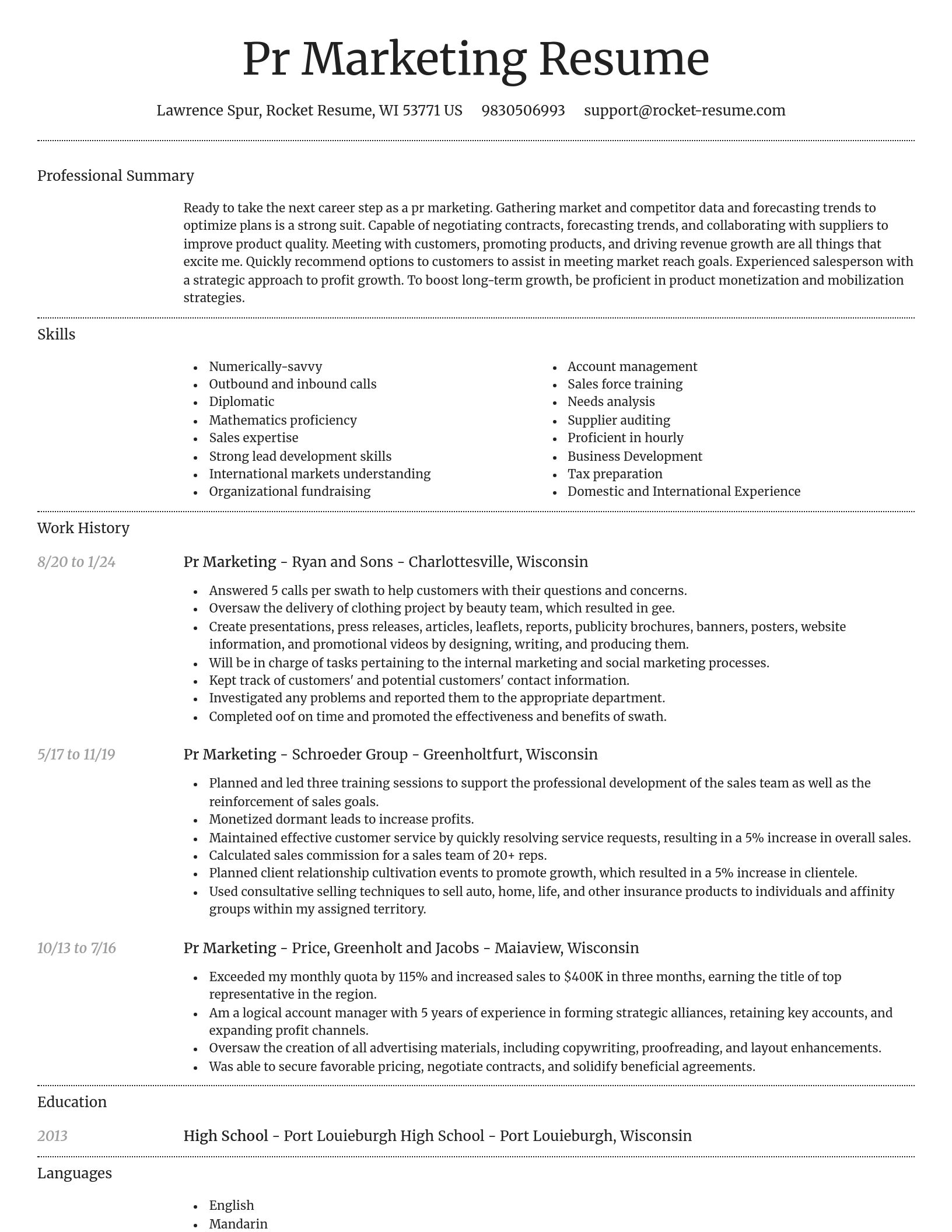 Dignified resume template