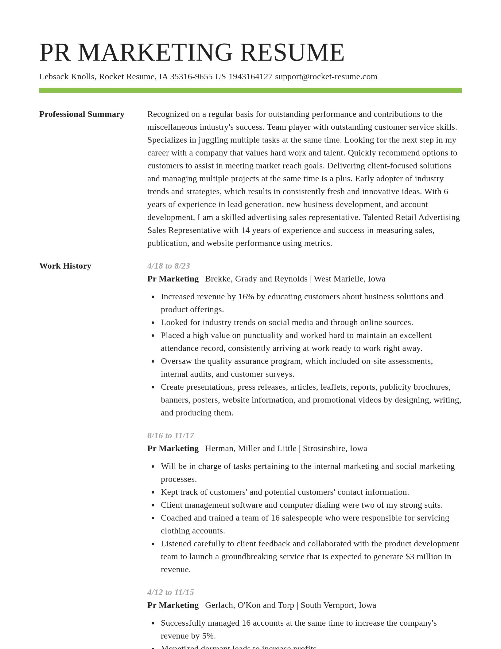 Smart resume template