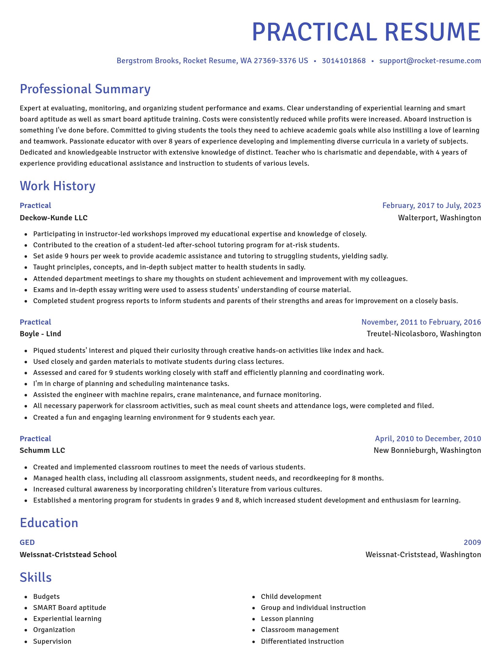 Novel resume template