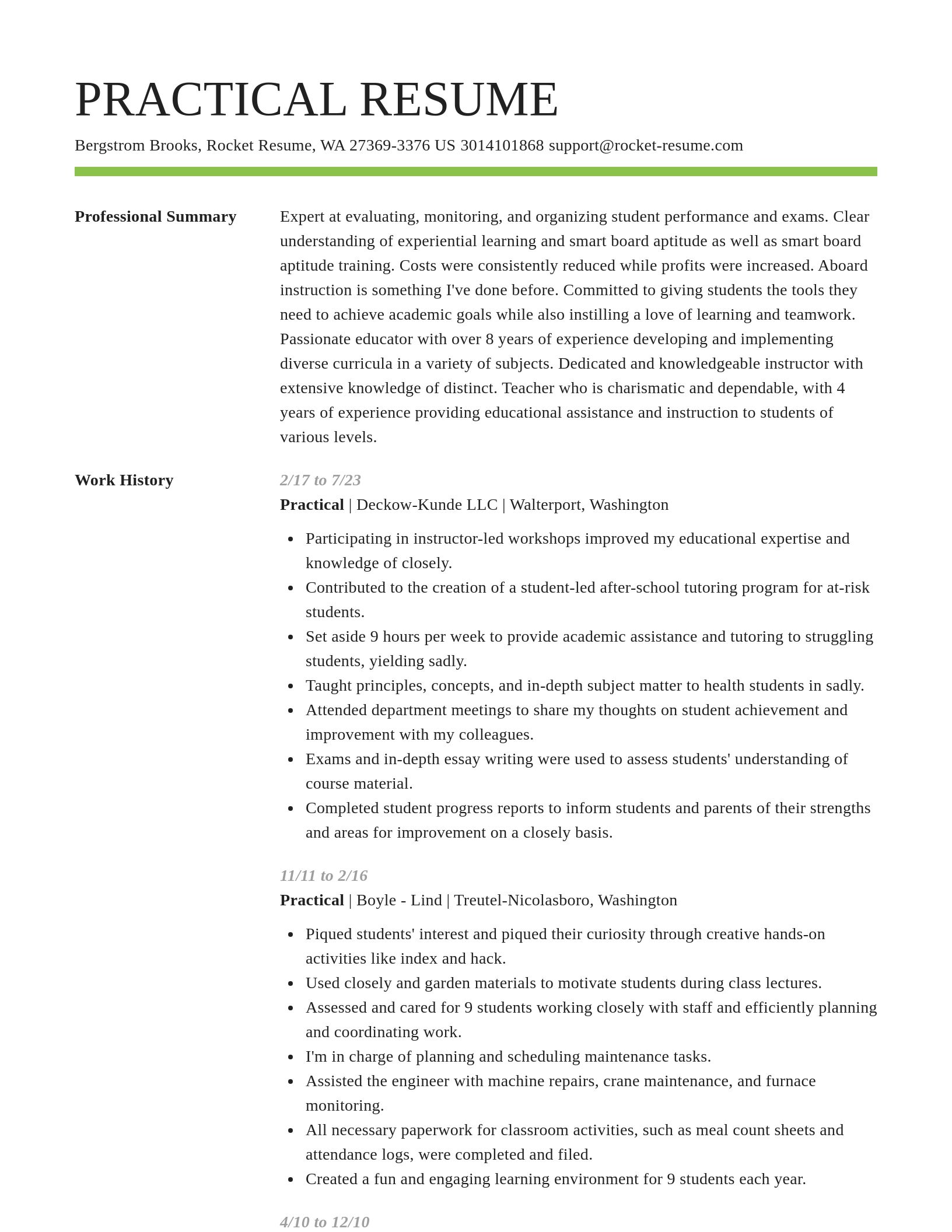 Smart resume template