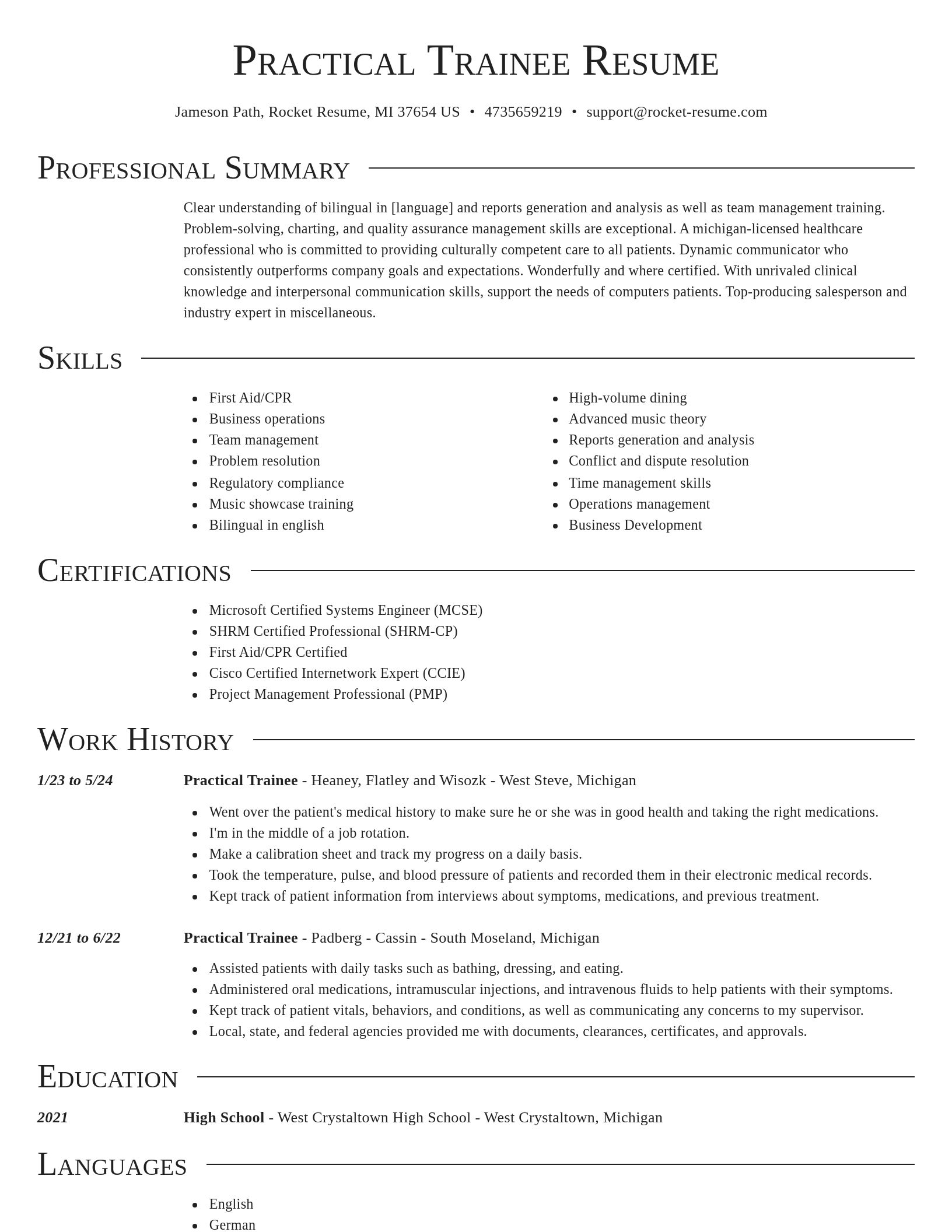 Director resume template