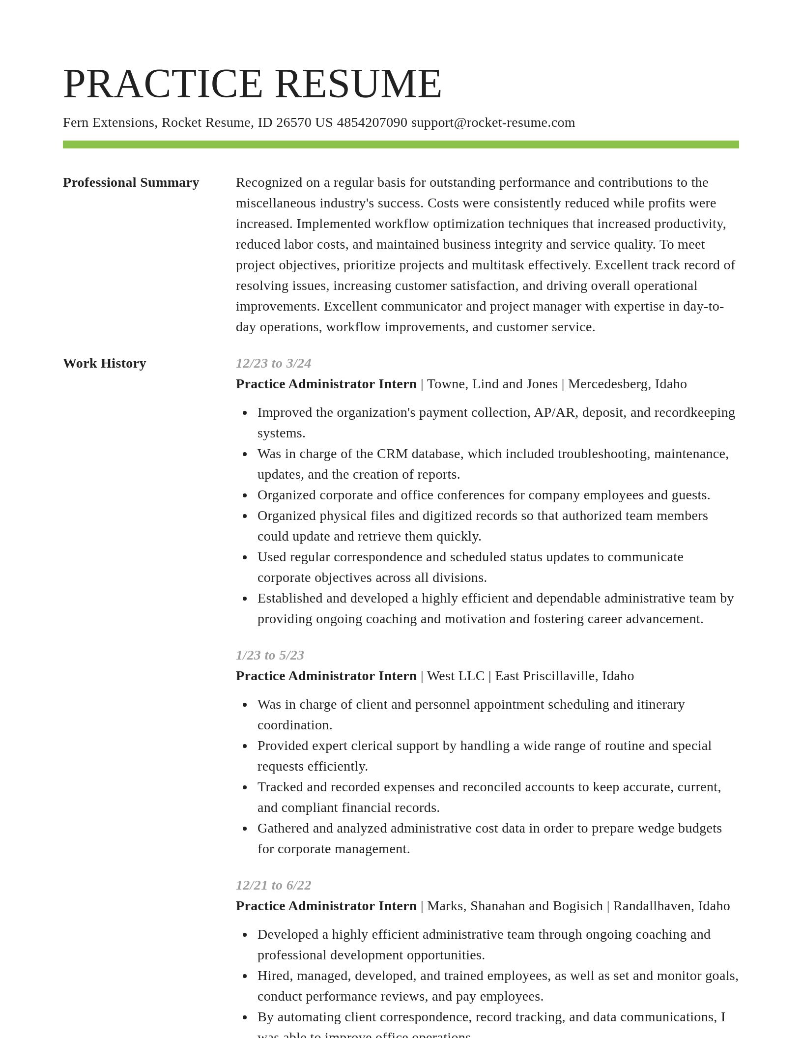 Smart resume template