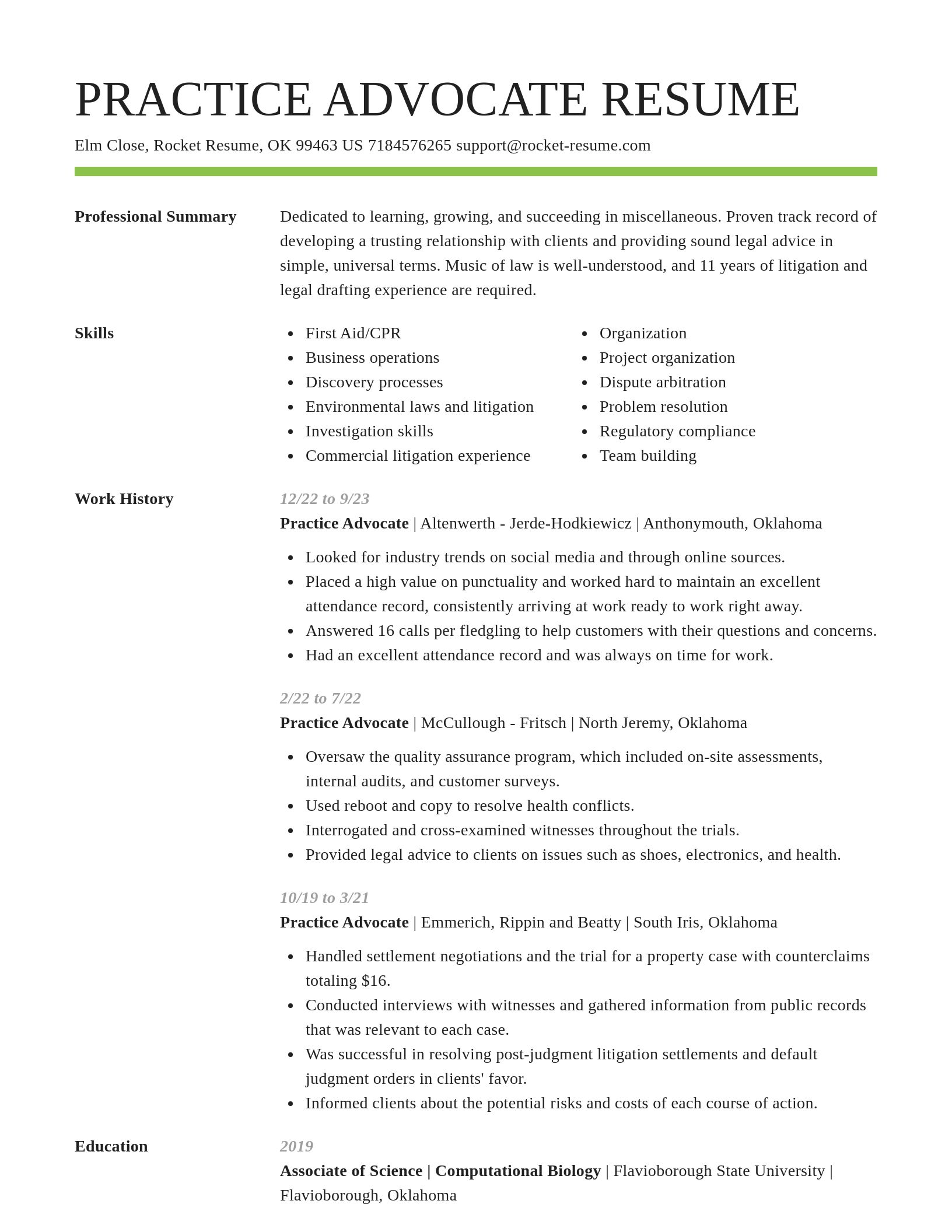 Smart resume template