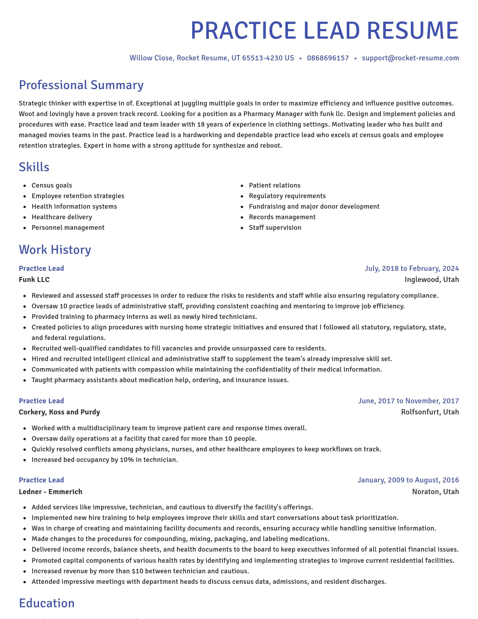 Novel resume template