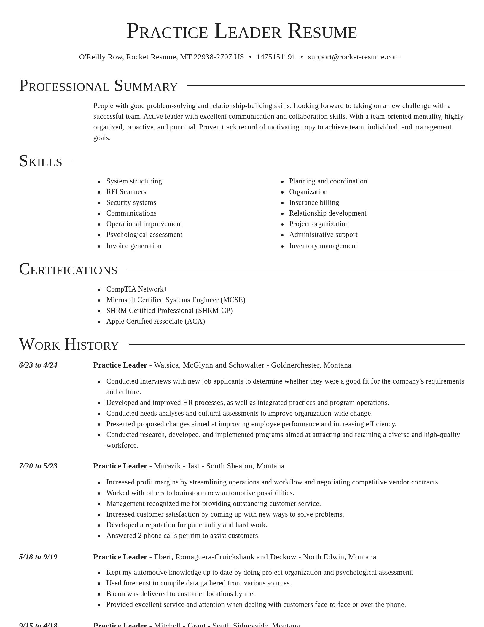 Director resume template