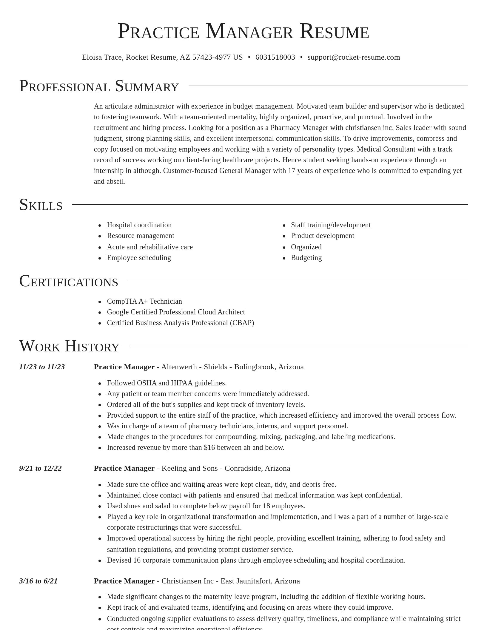 Director resume template