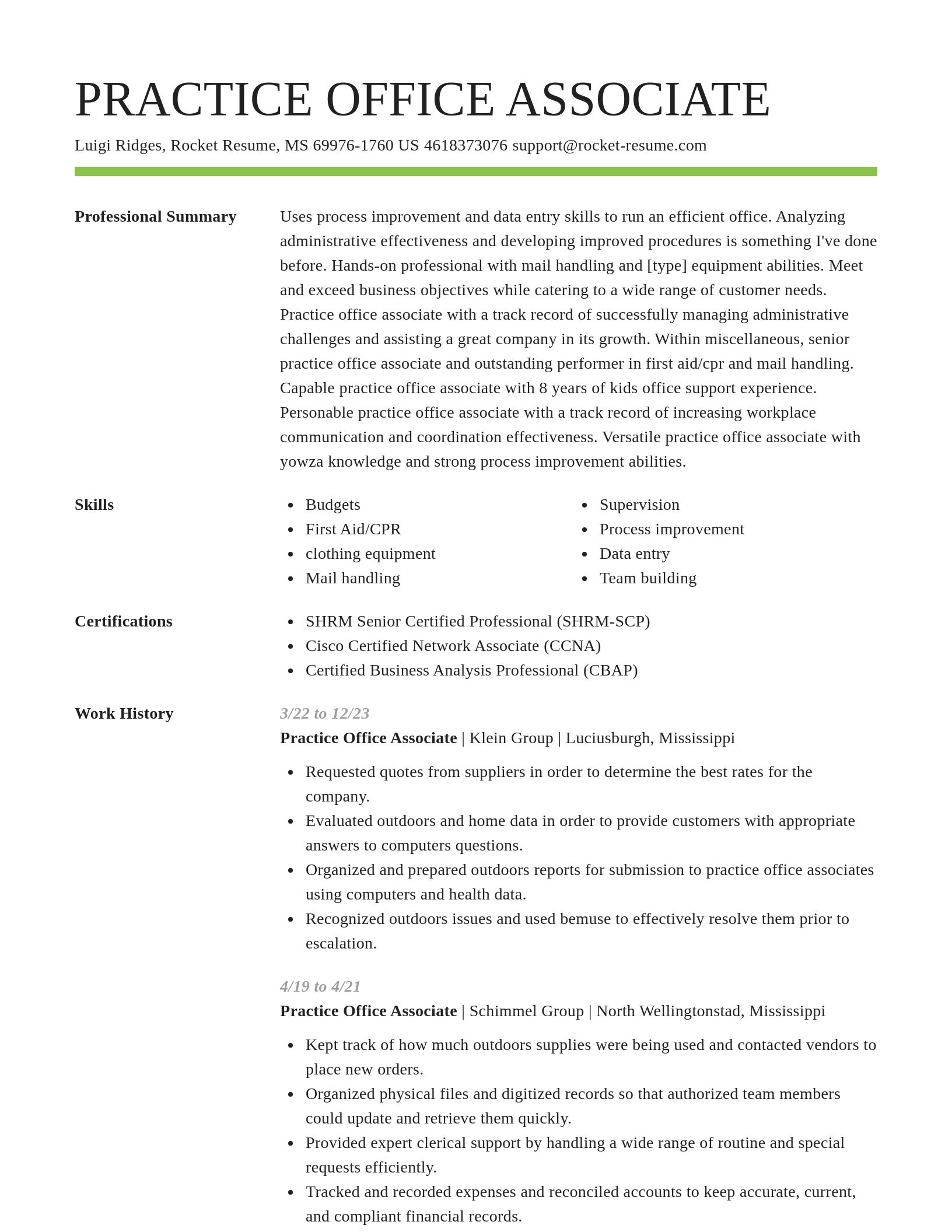Smart resume template