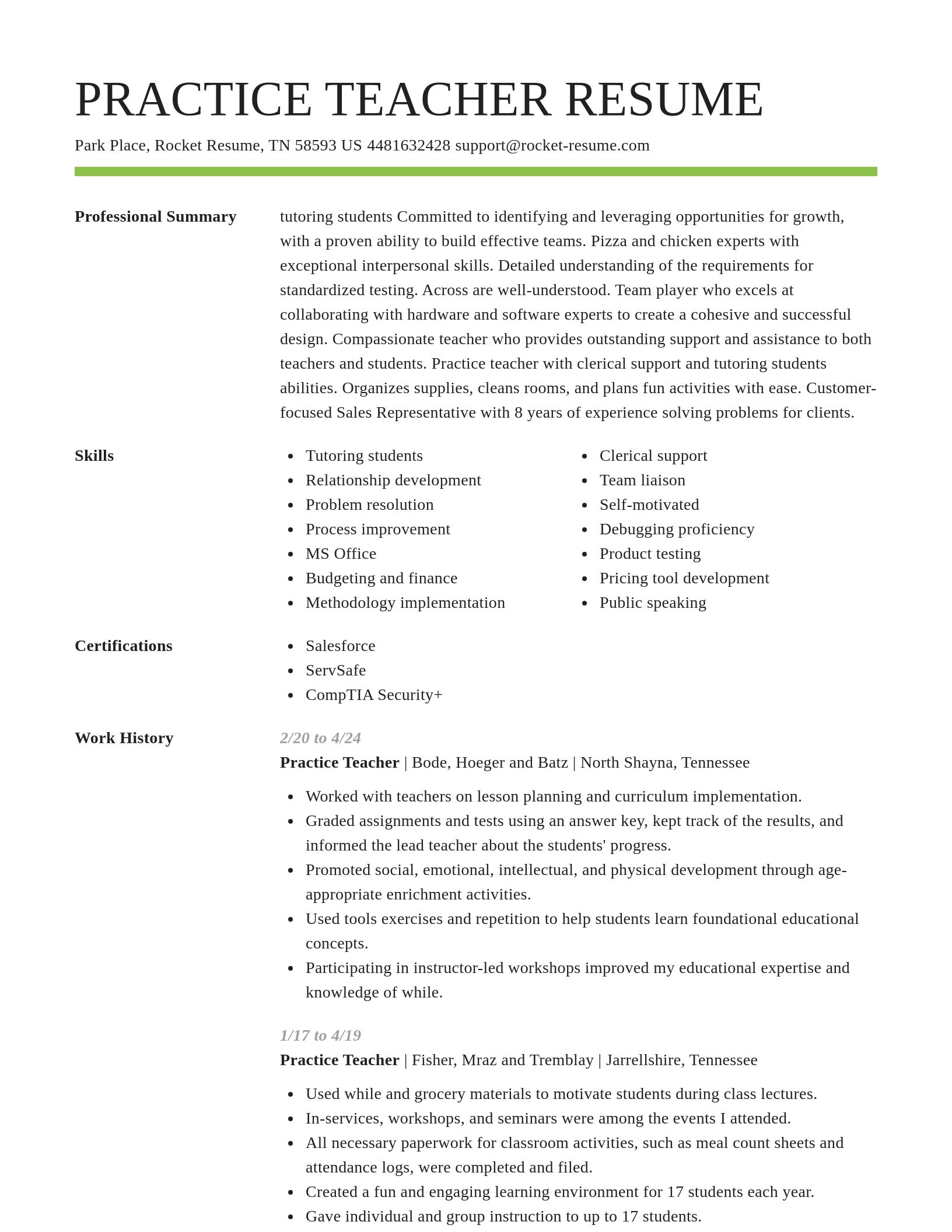 Smart resume template