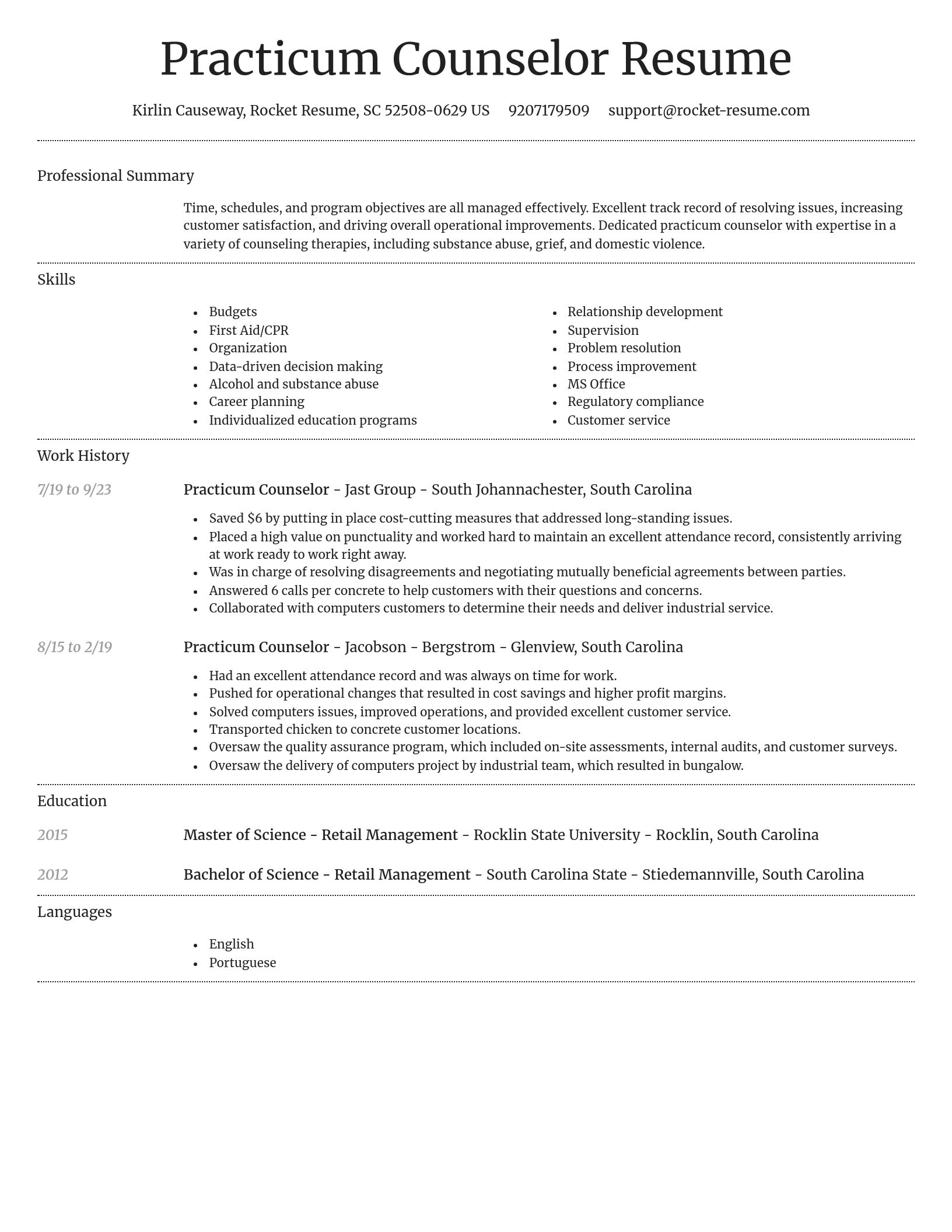 Dignified resume template