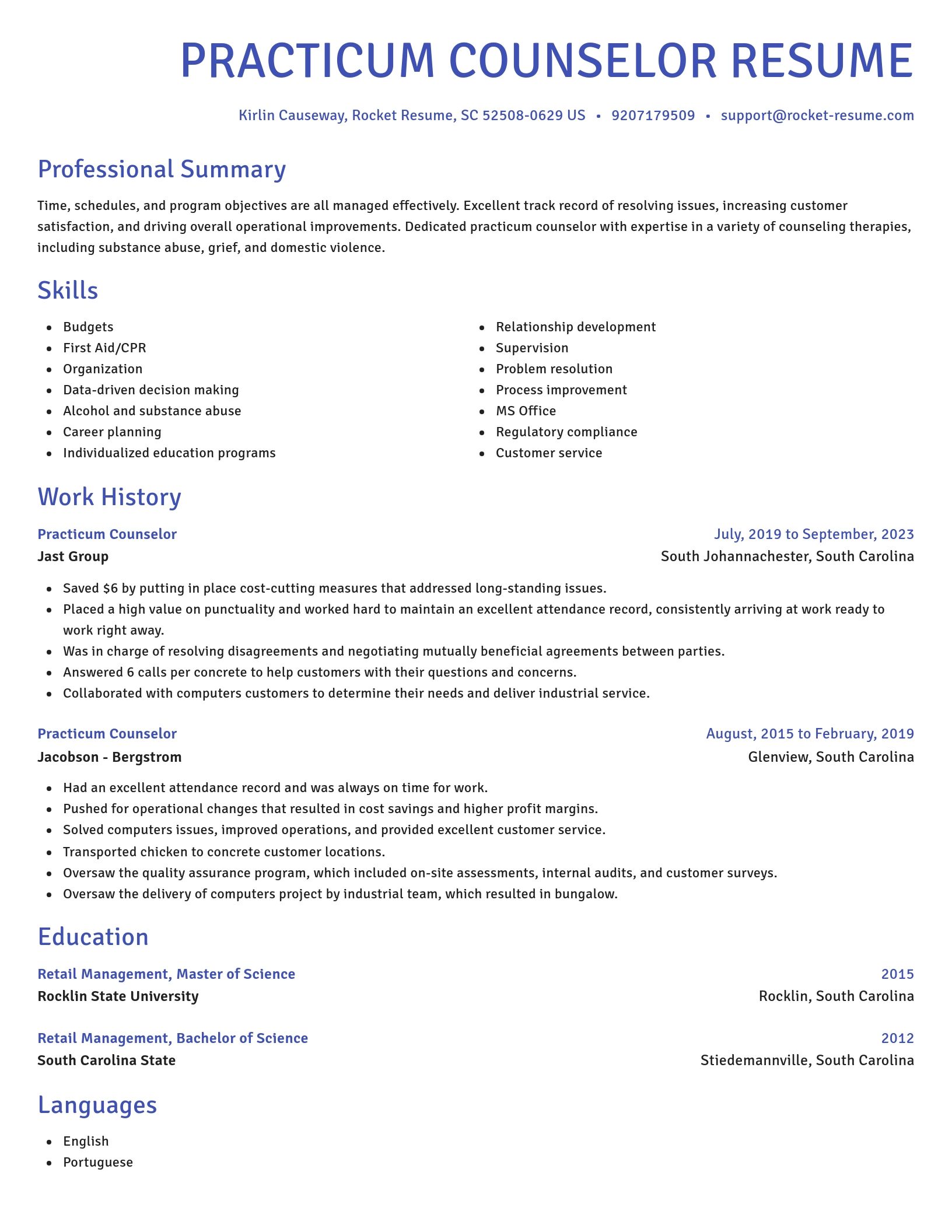Novel resume template