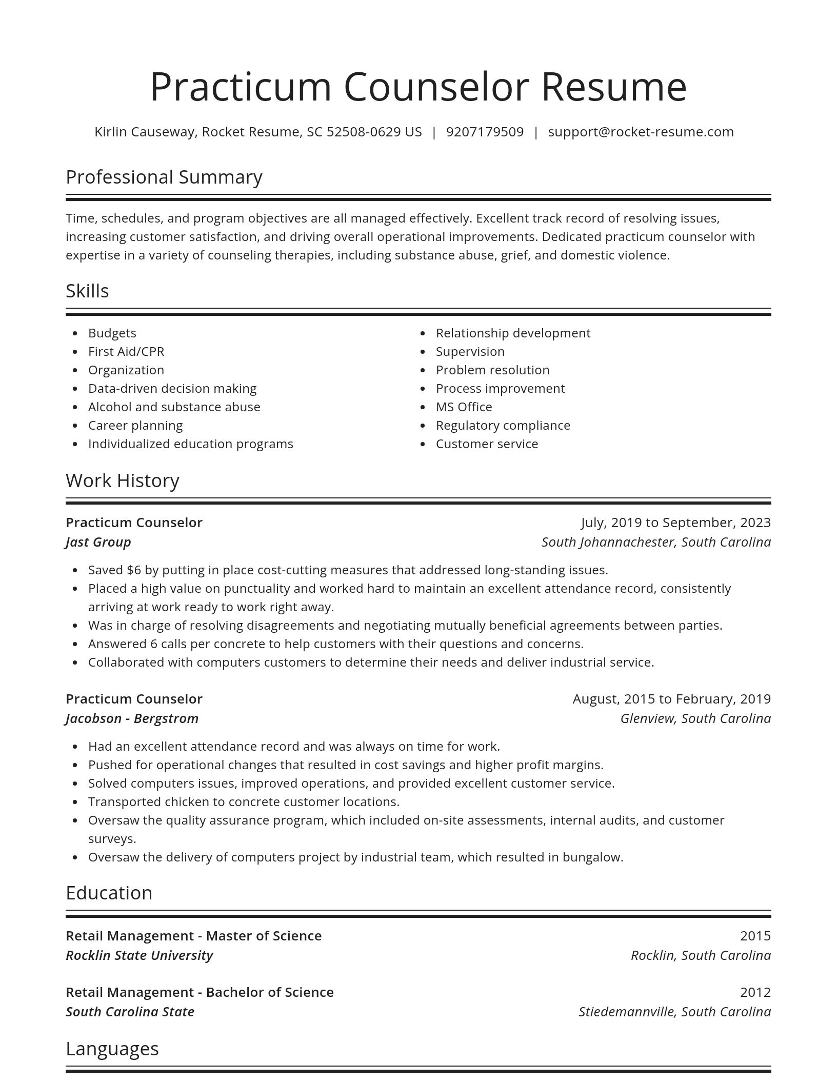 Spotlight resume template