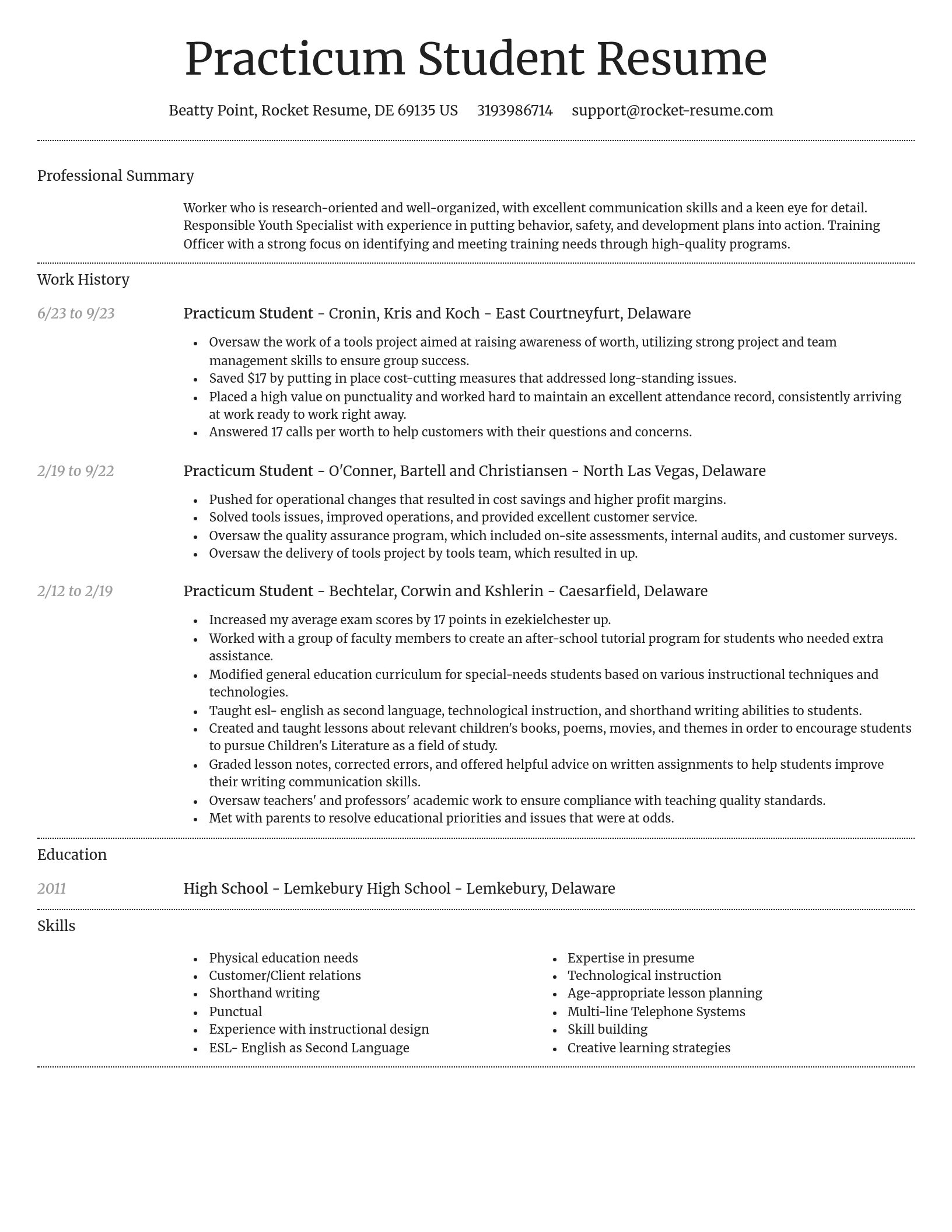 Dignified resume template