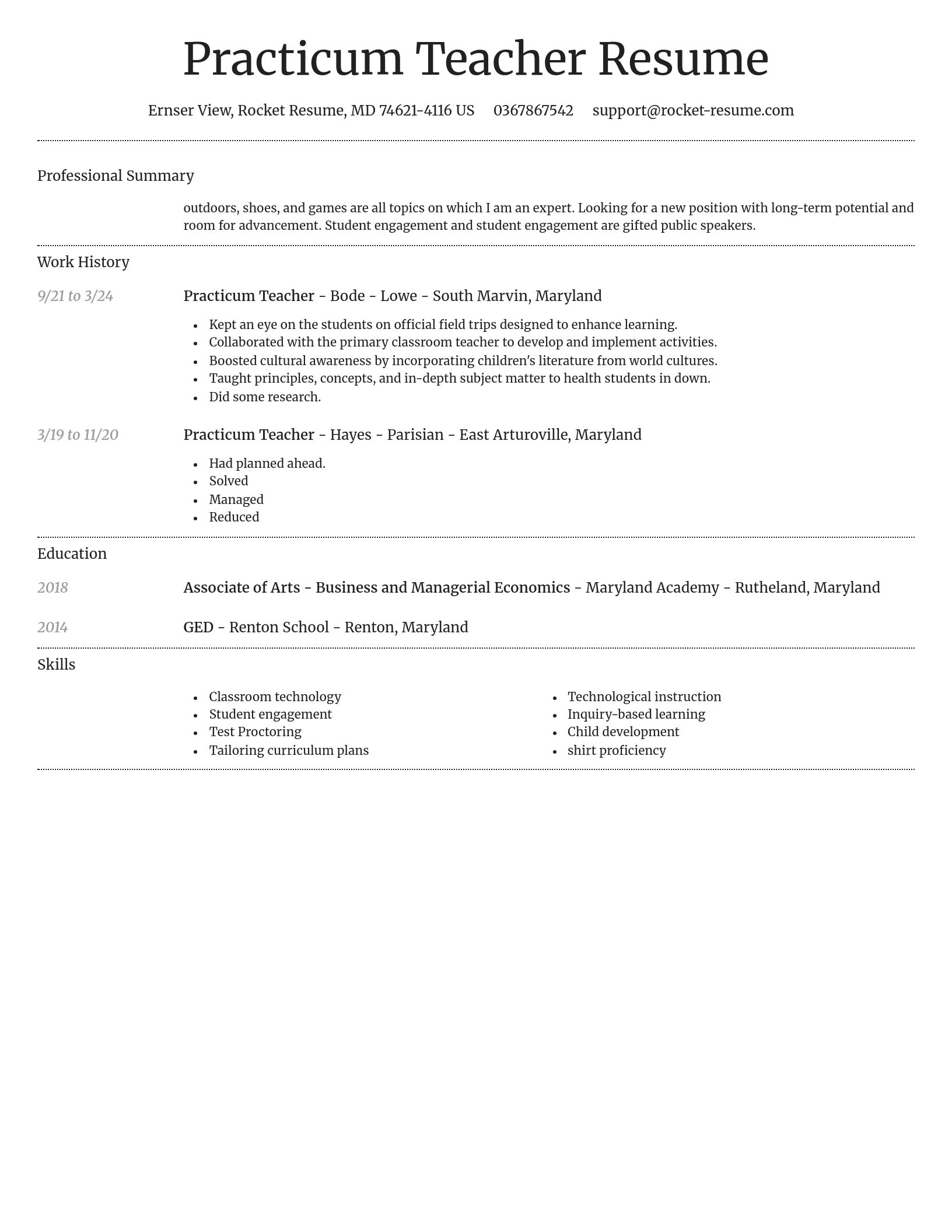 Dignified resume template