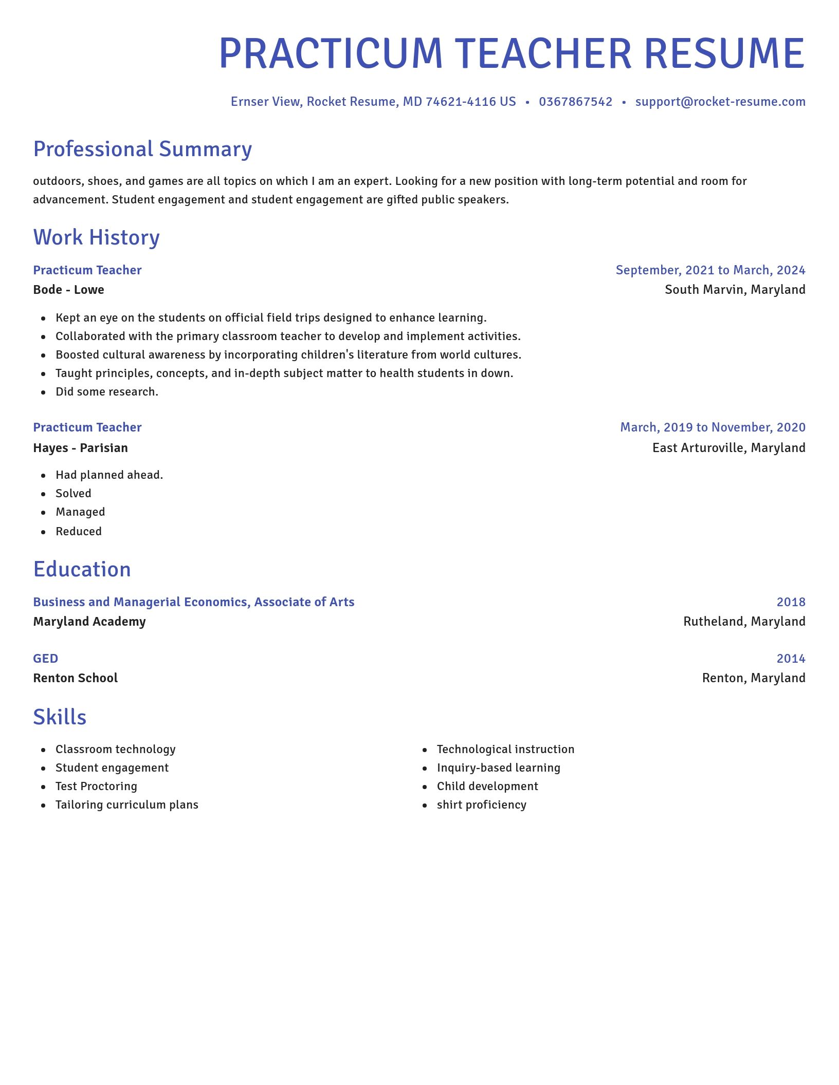Novel resume template