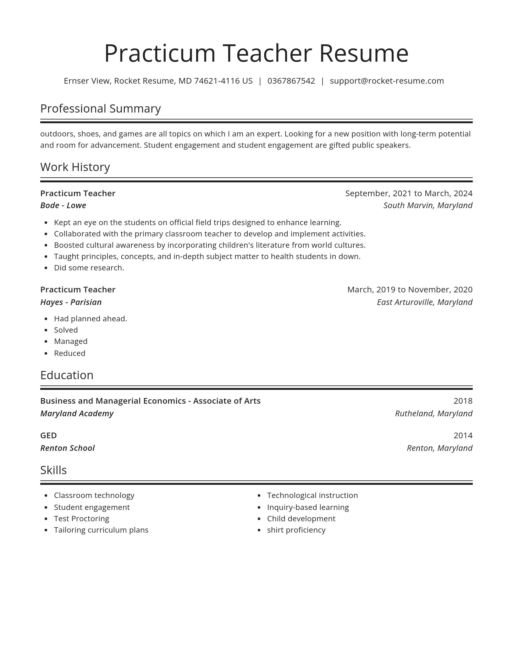 Spotlight resume template
