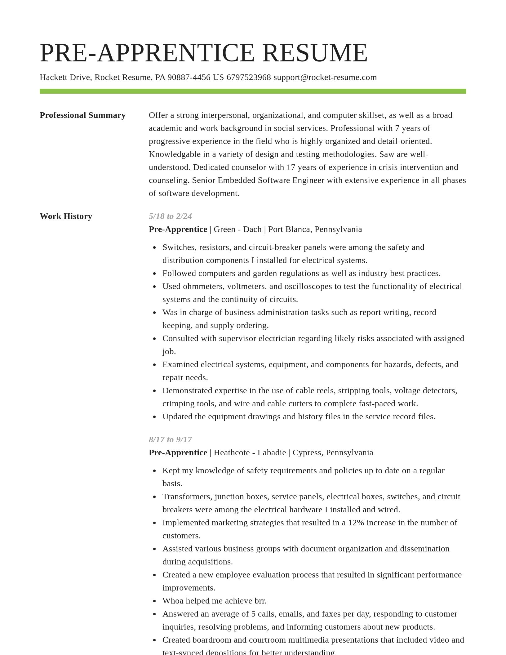 Smart resume template