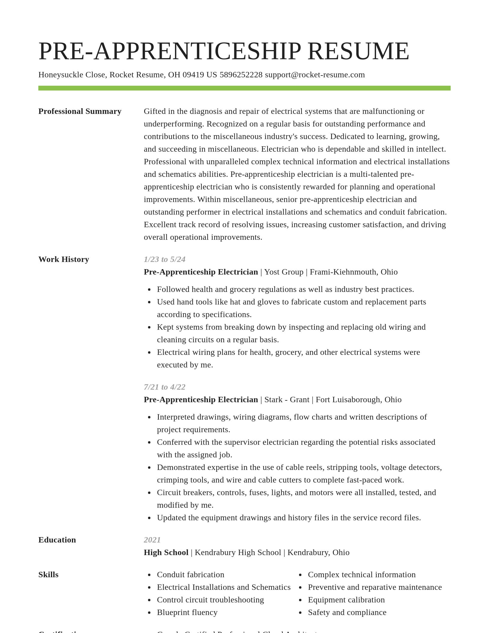 Smart resume template