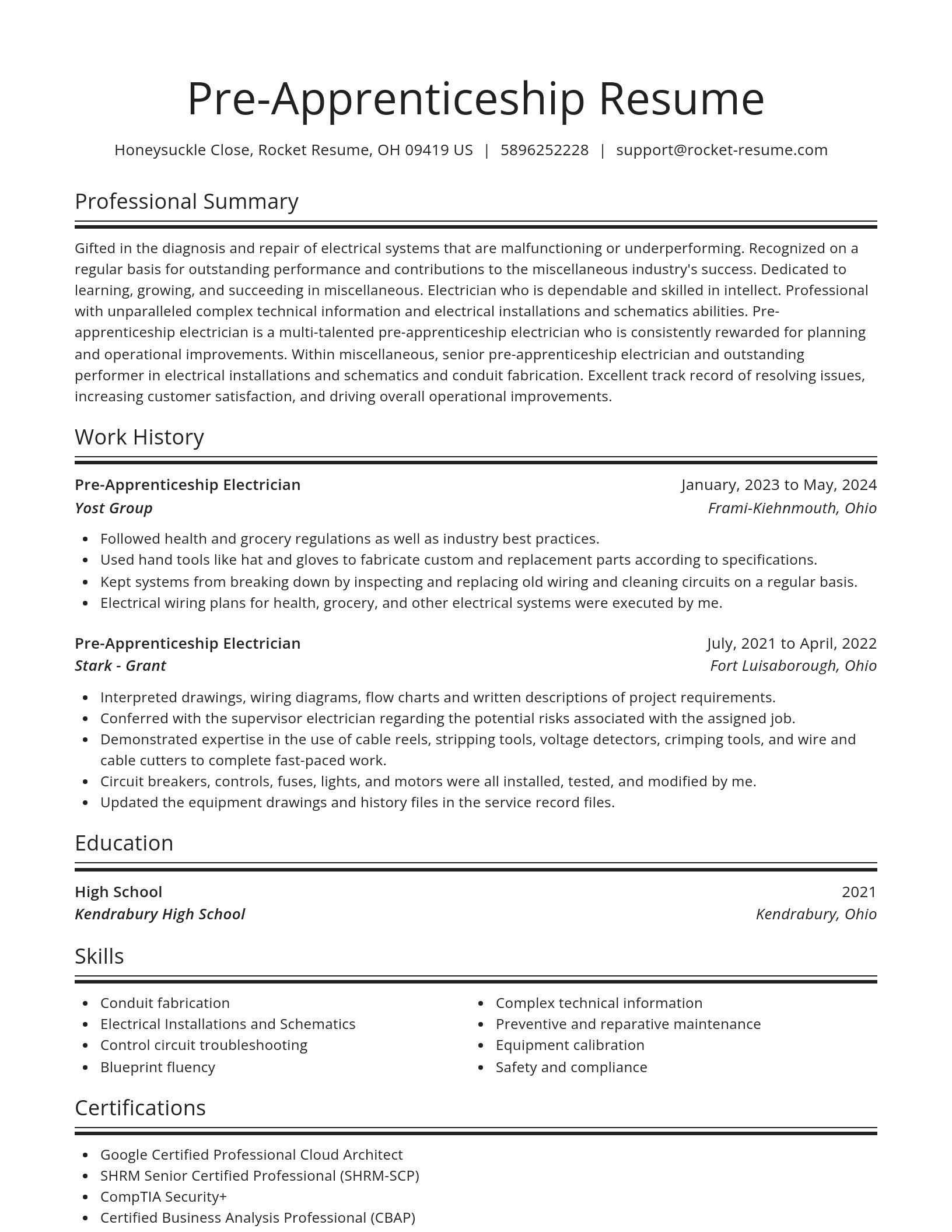Spotlight resume template