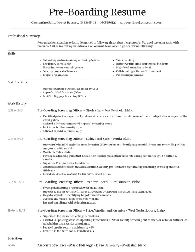 Dignified resume template