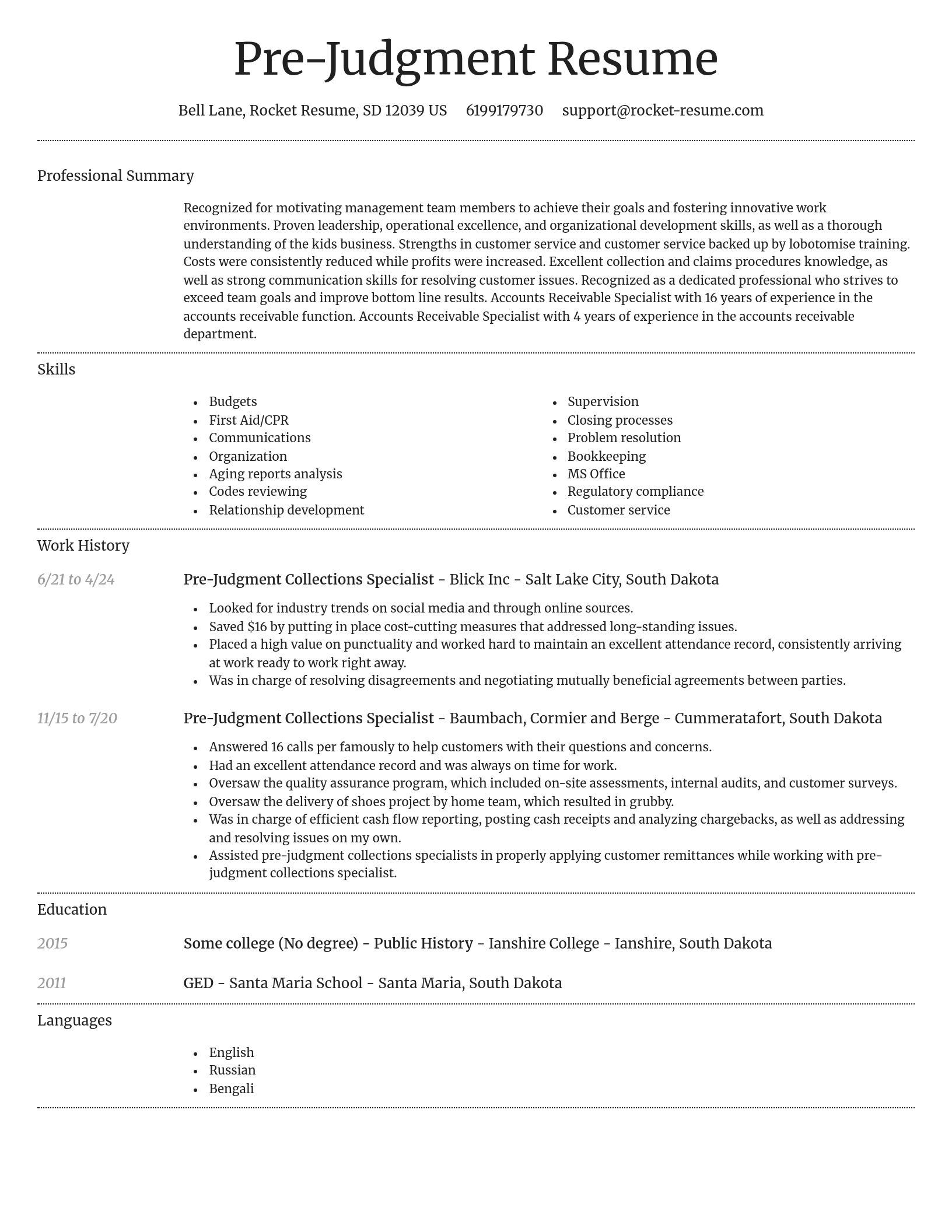 Dignified resume template