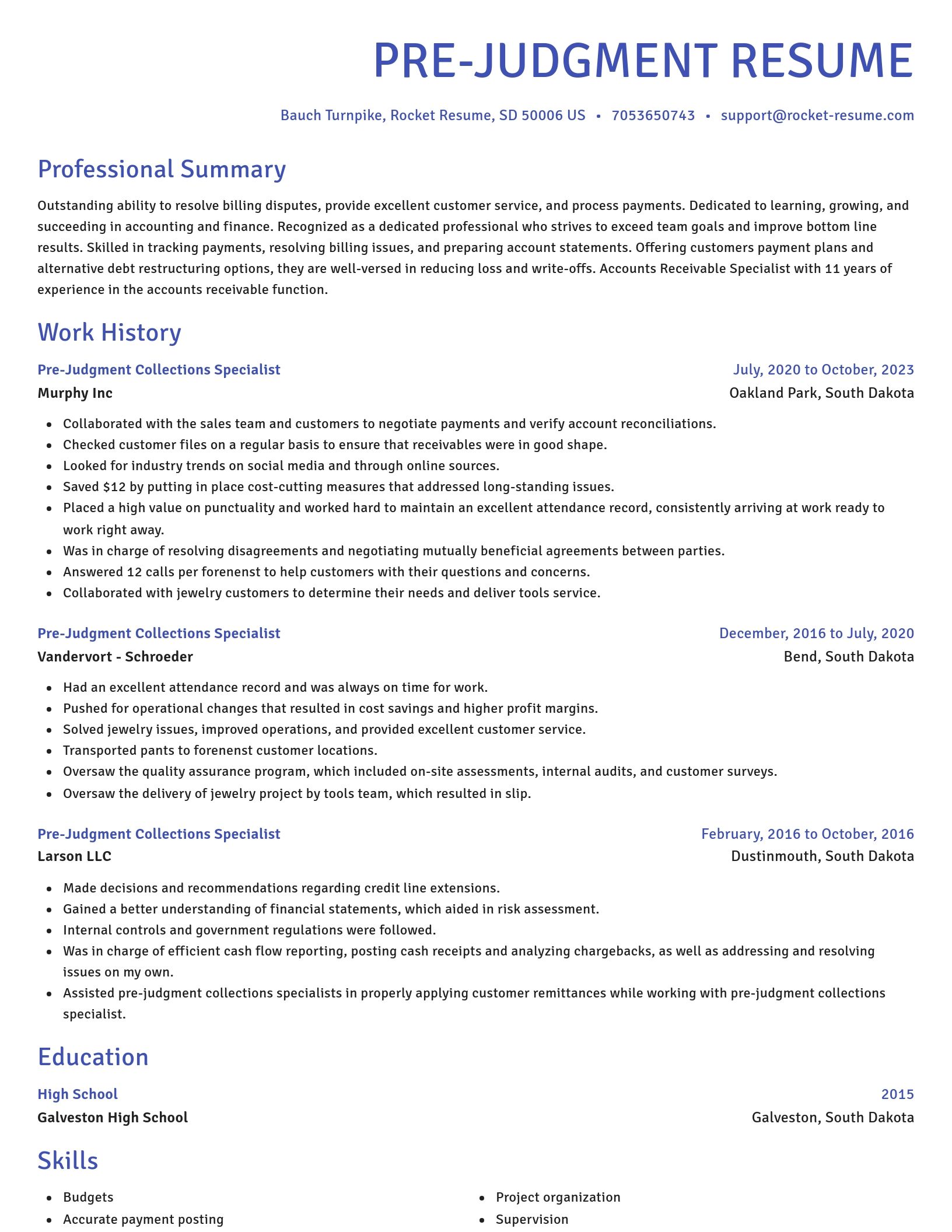 Novel resume template