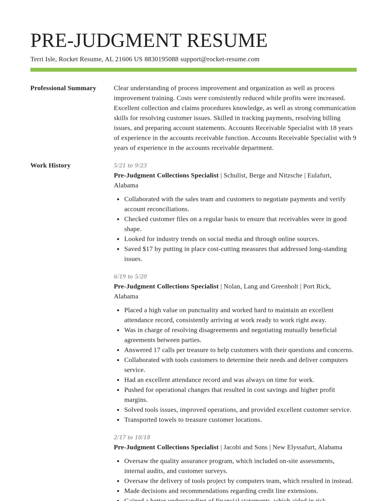 Smart resume template