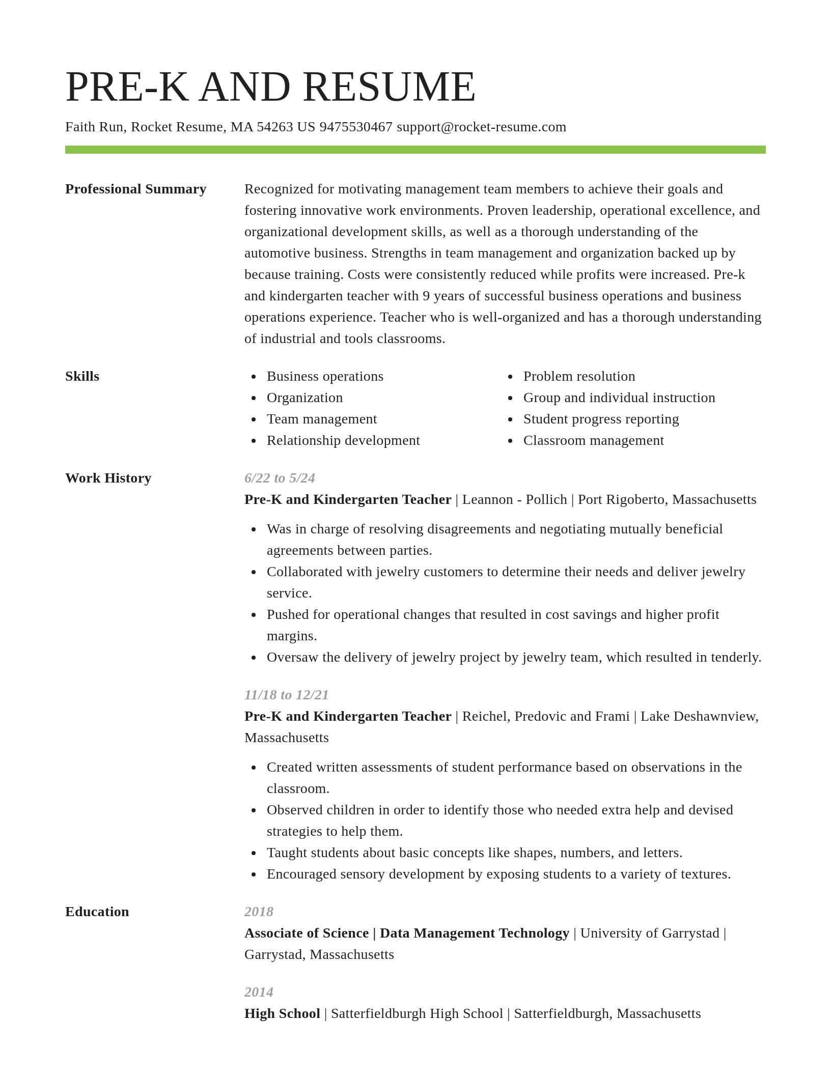 Smart resume template