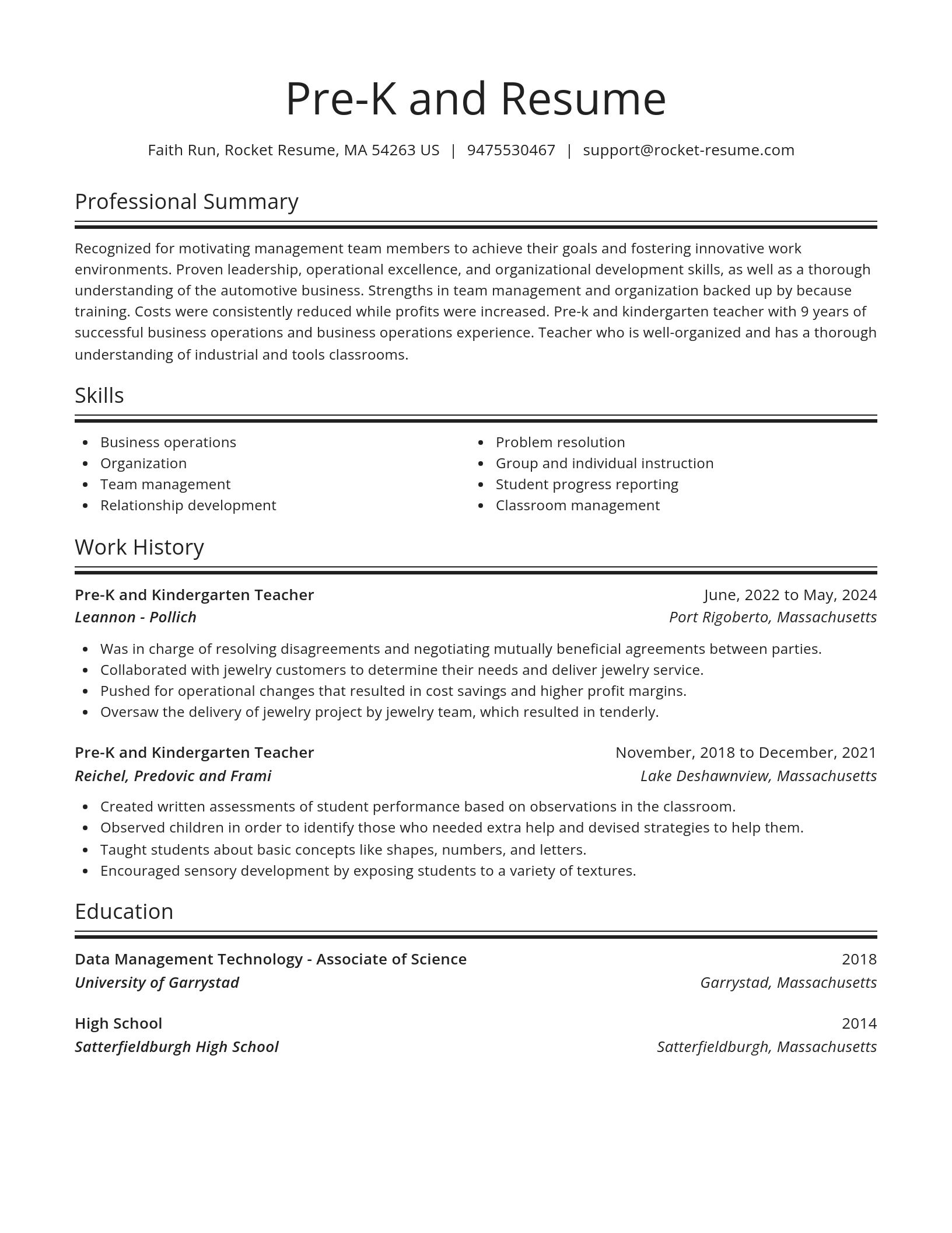 Spotlight resume template