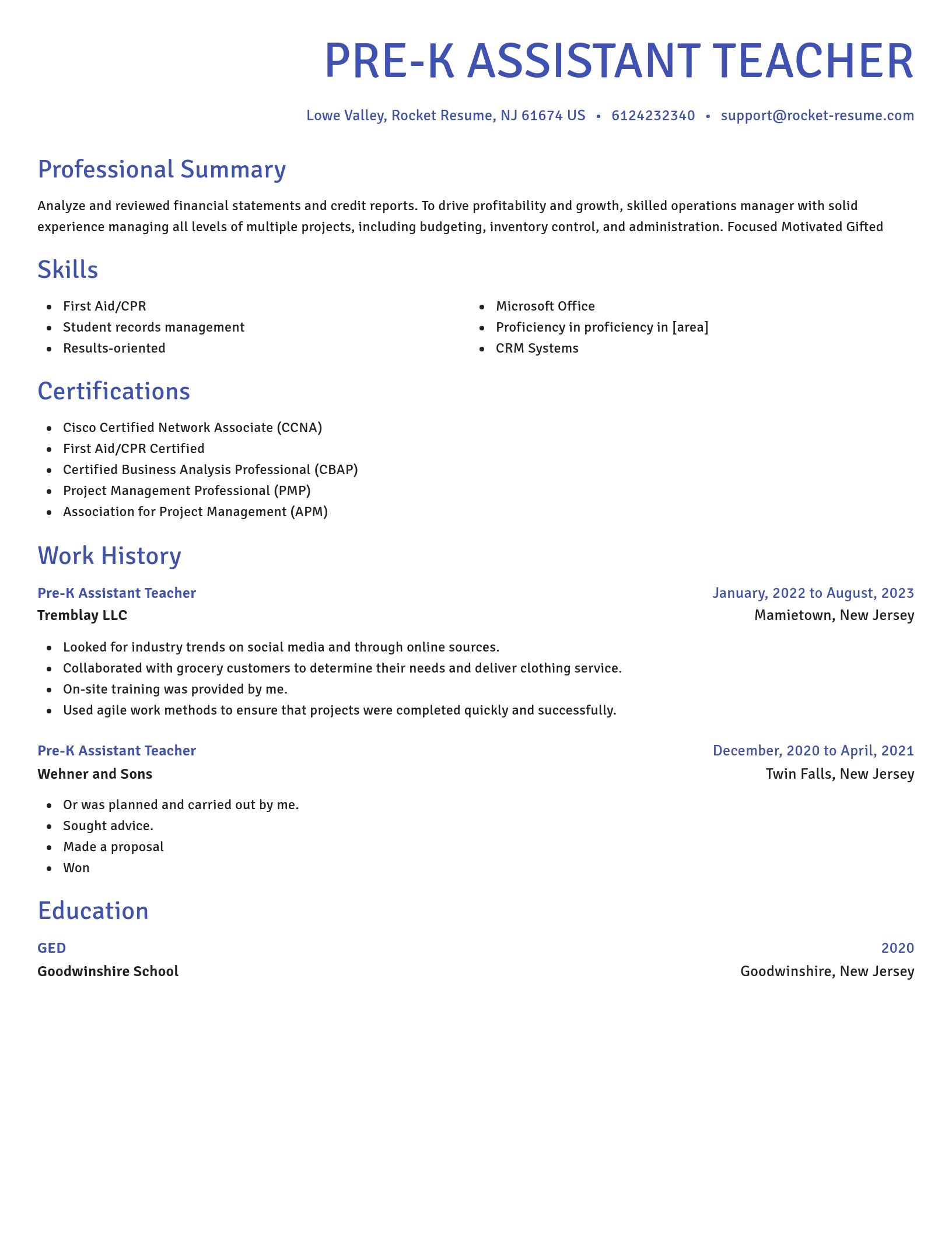Novel resume template
