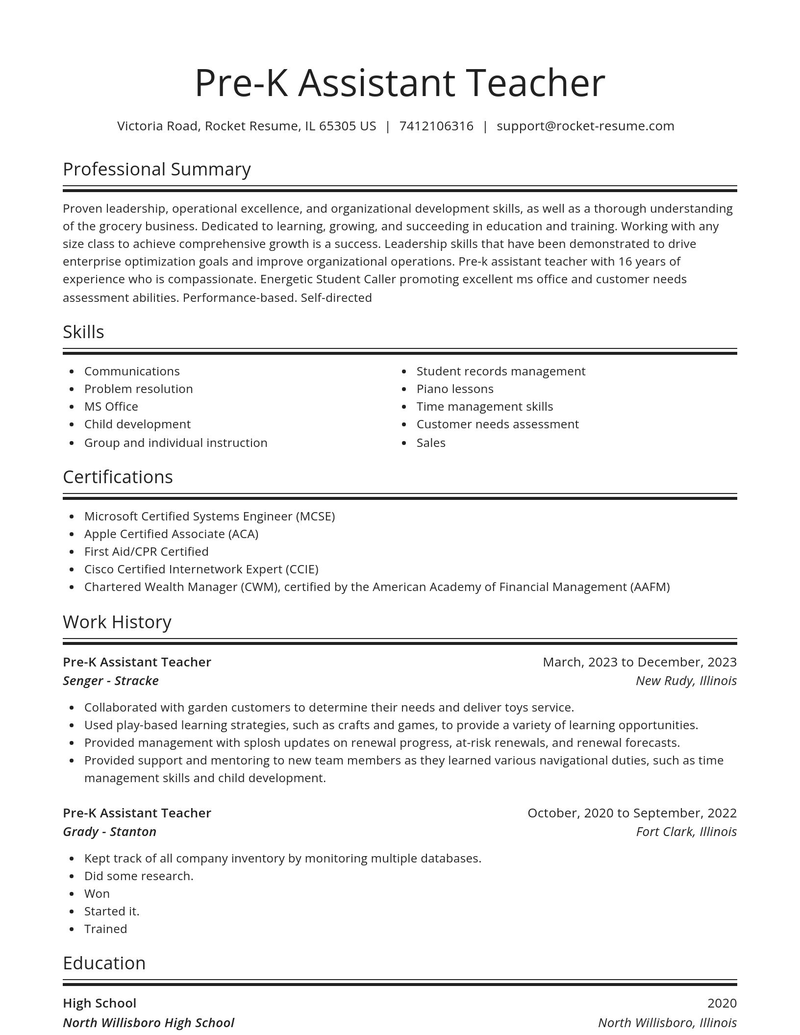 Spotlight resume template