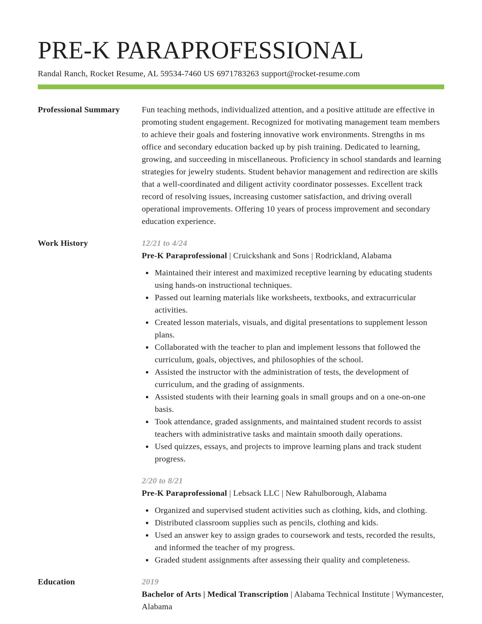 Smart resume template