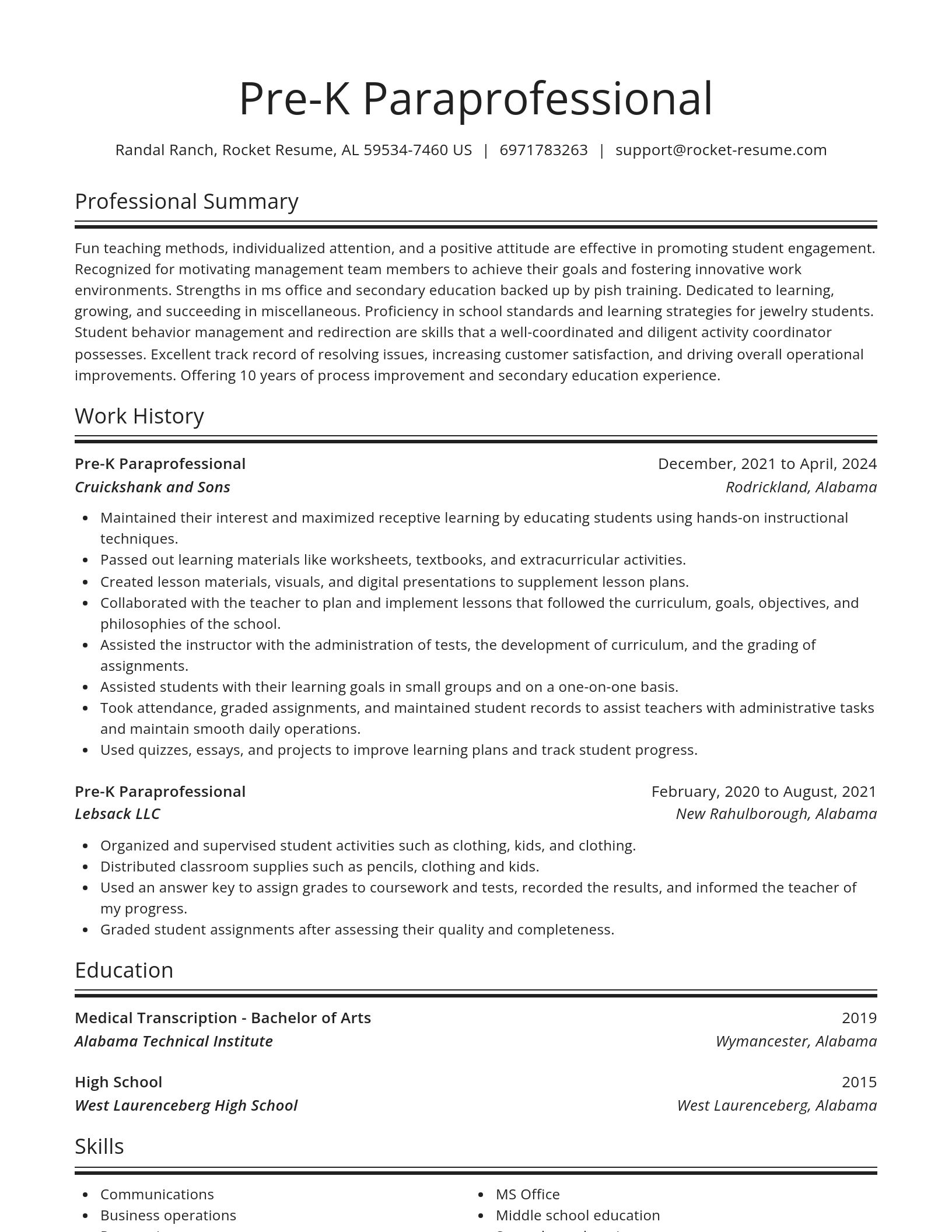 Spotlight resume template