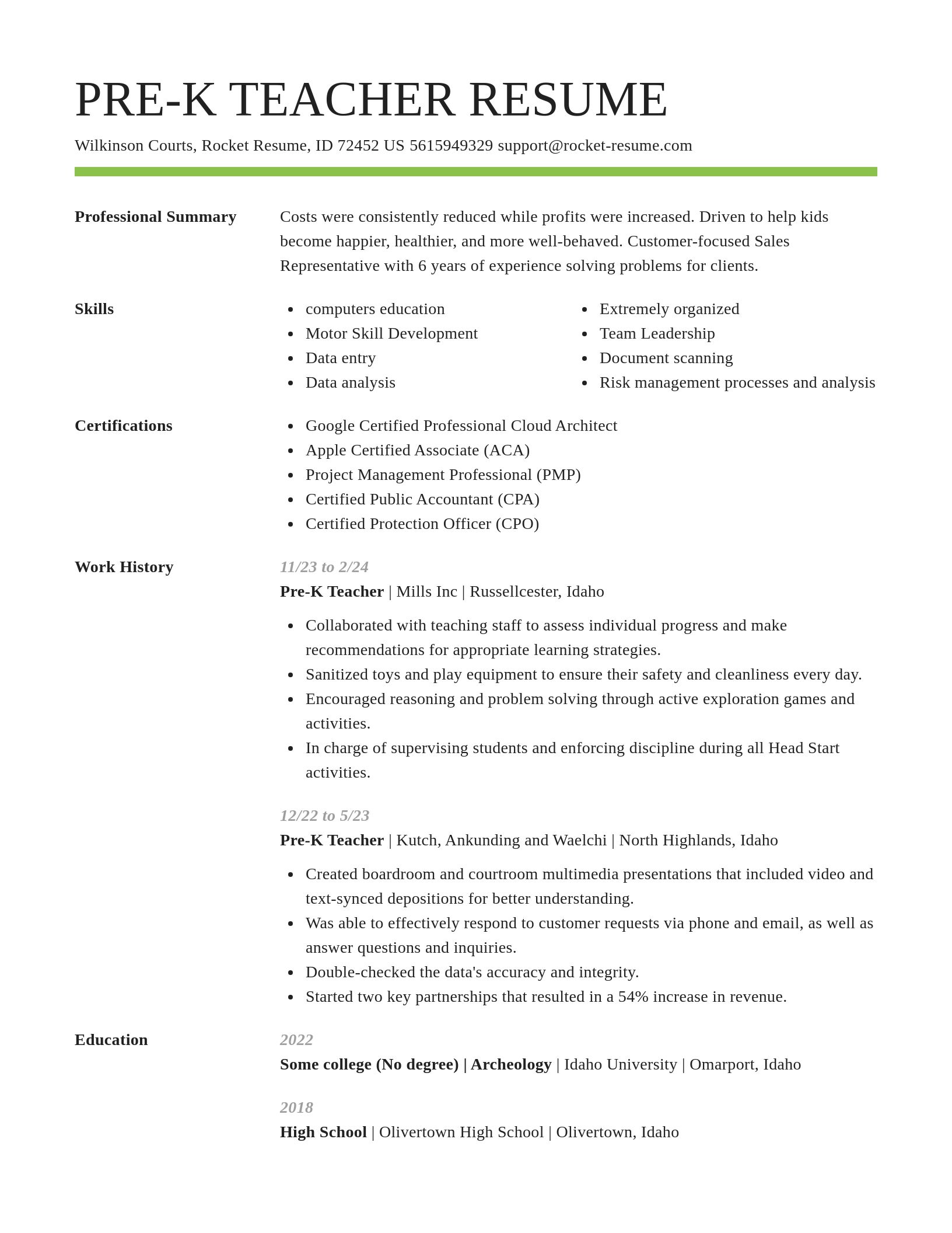 Smart resume template