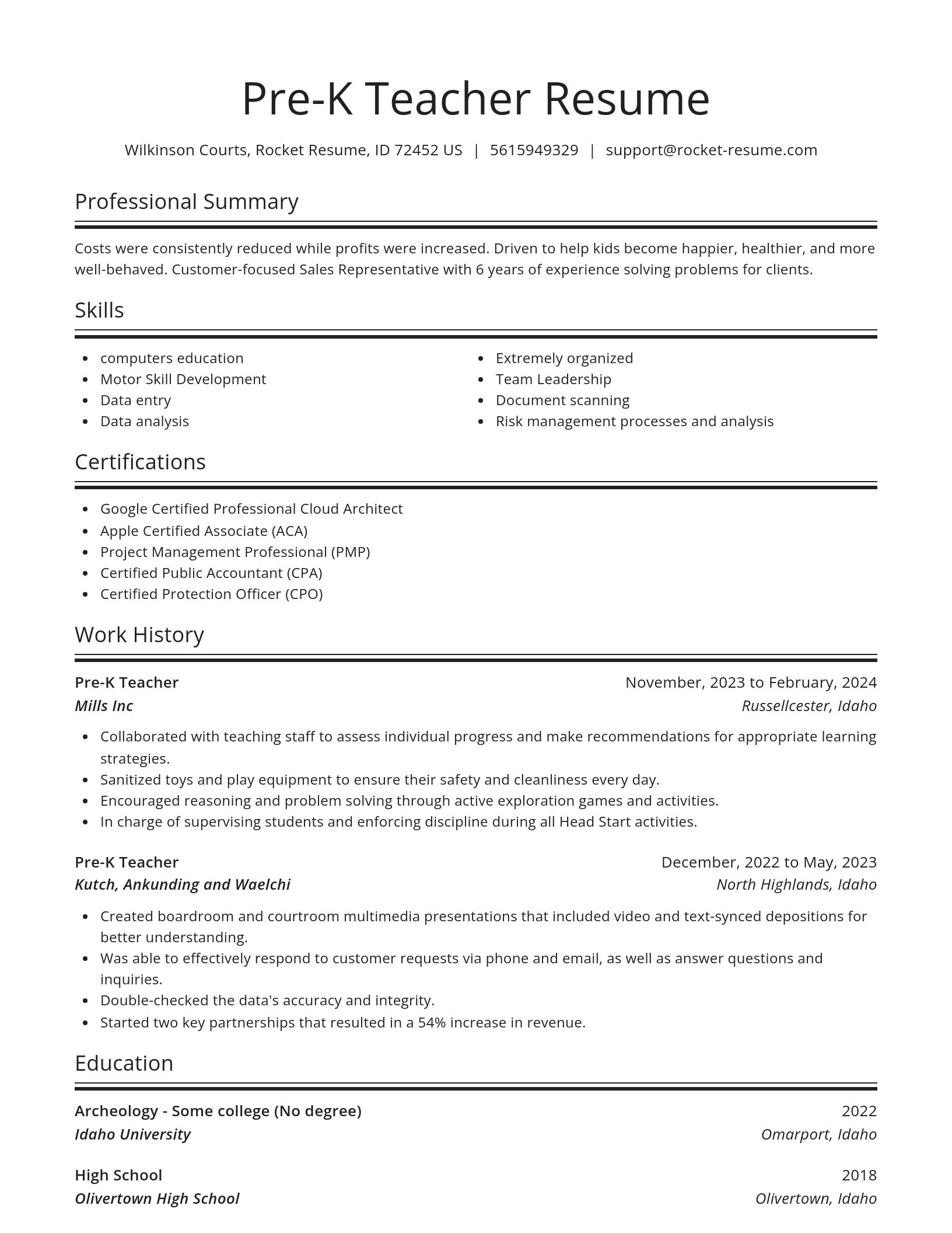 Spotlight resume template
