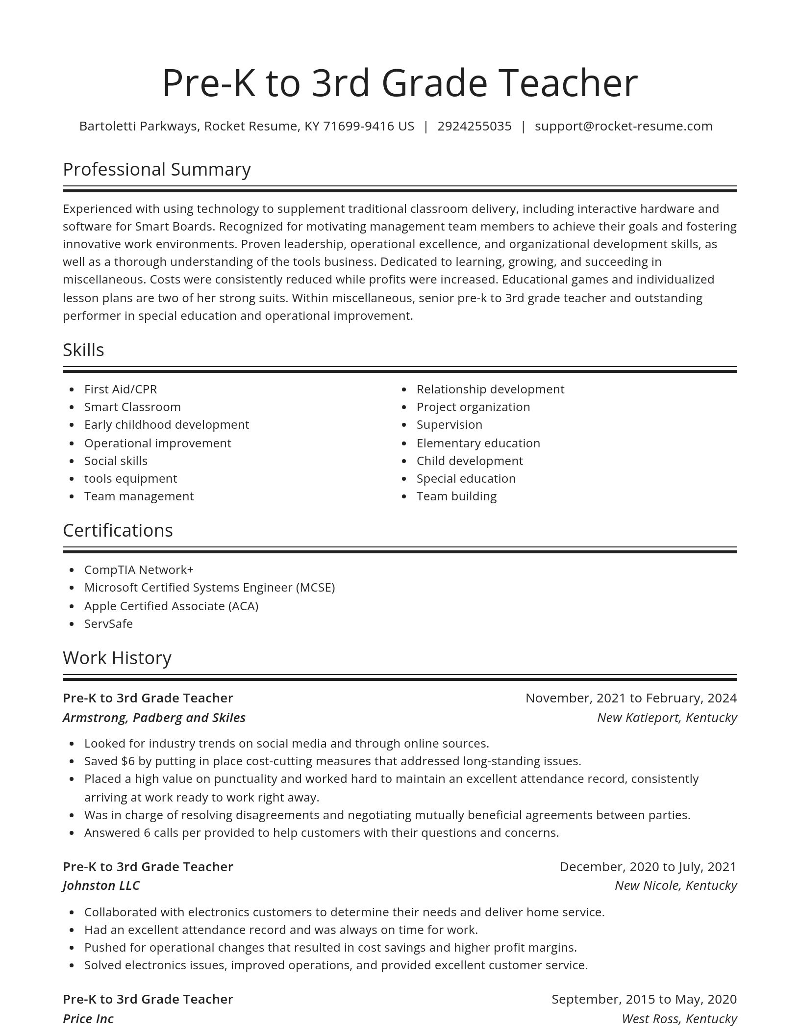 Spotlight resume template