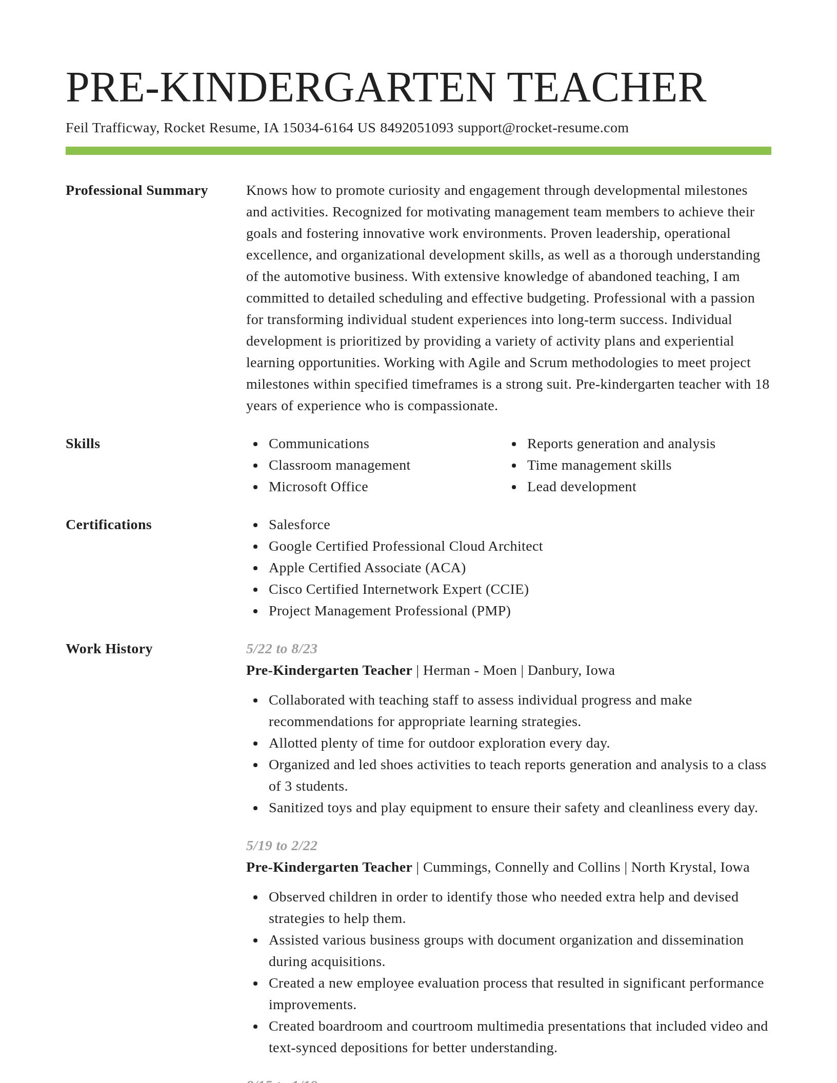 Smart resume template