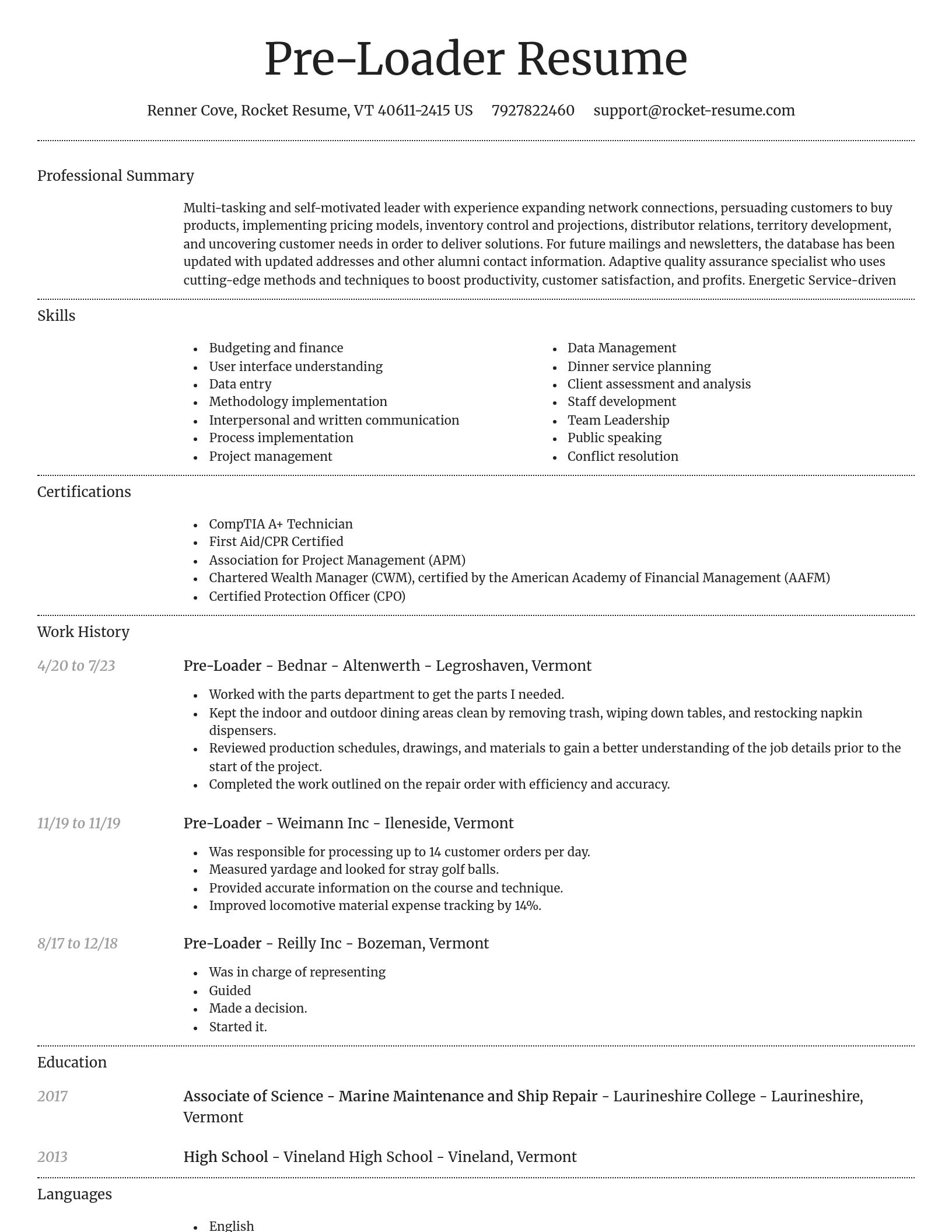 Dignified resume template