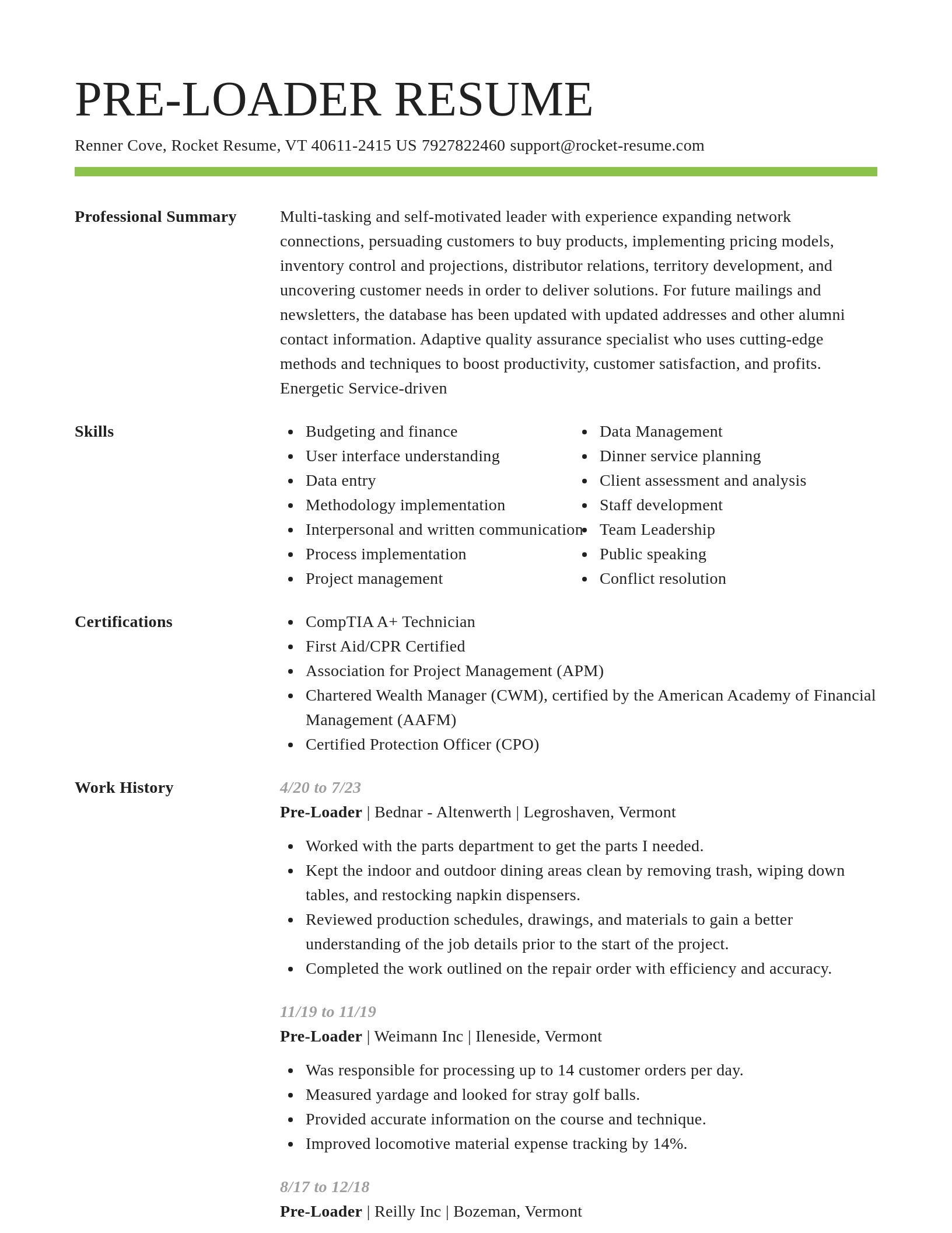 Smart resume template