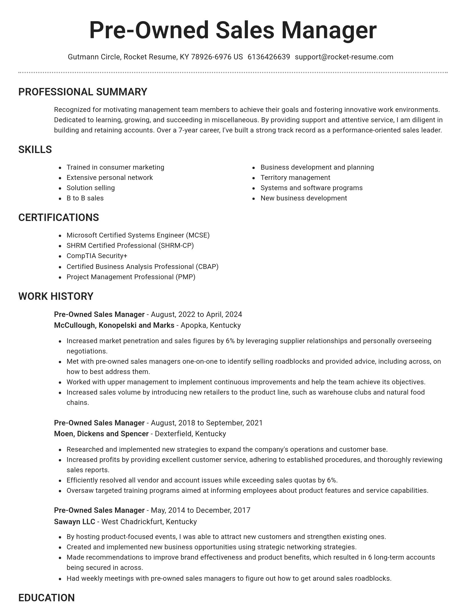 Brilliant resume template