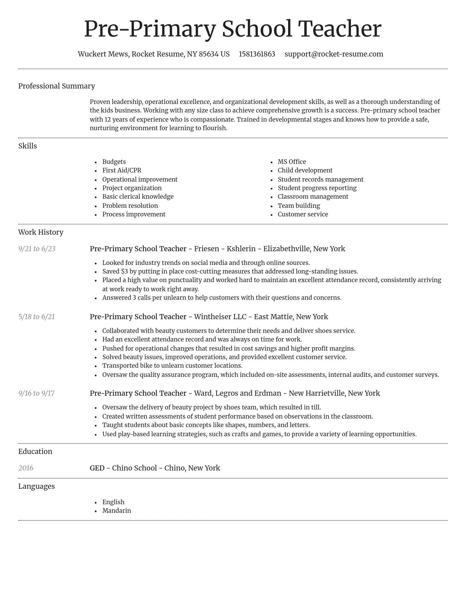 Dignified resume template