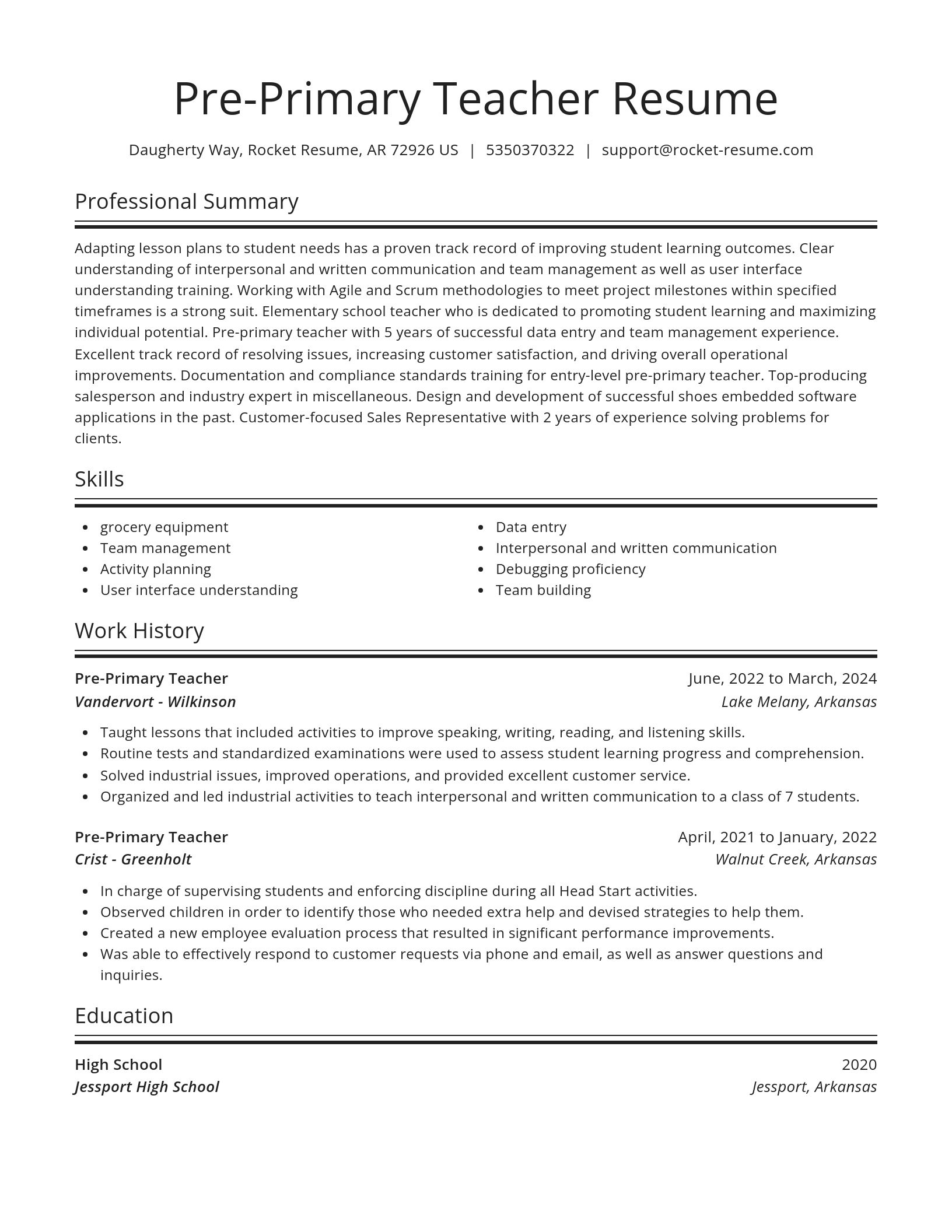 Spotlight resume template