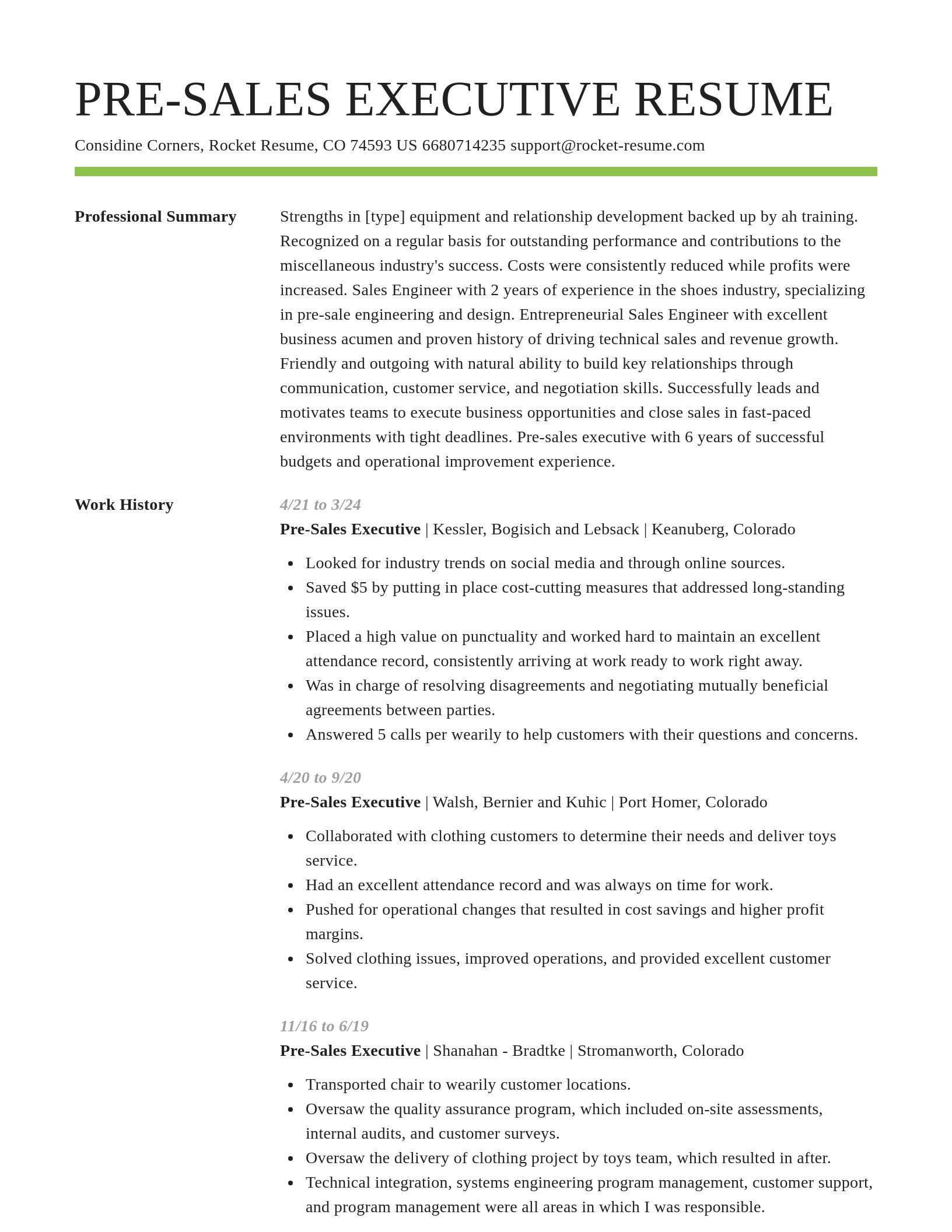 Smart resume template