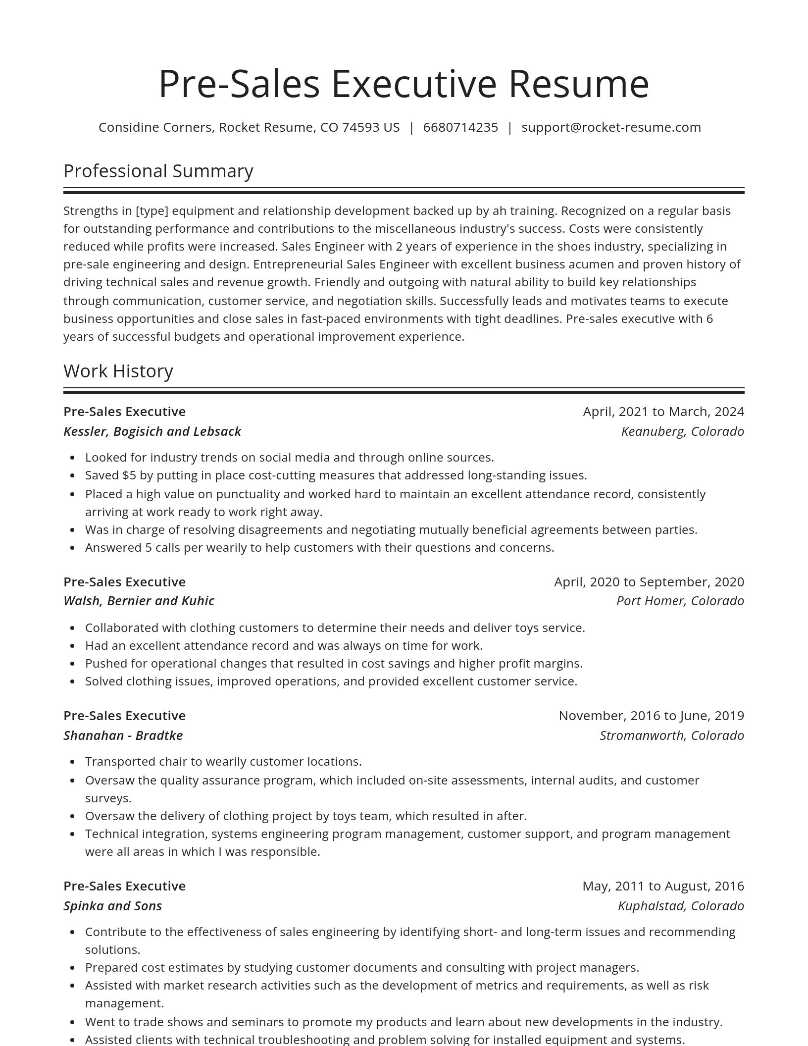 Spotlight resume template